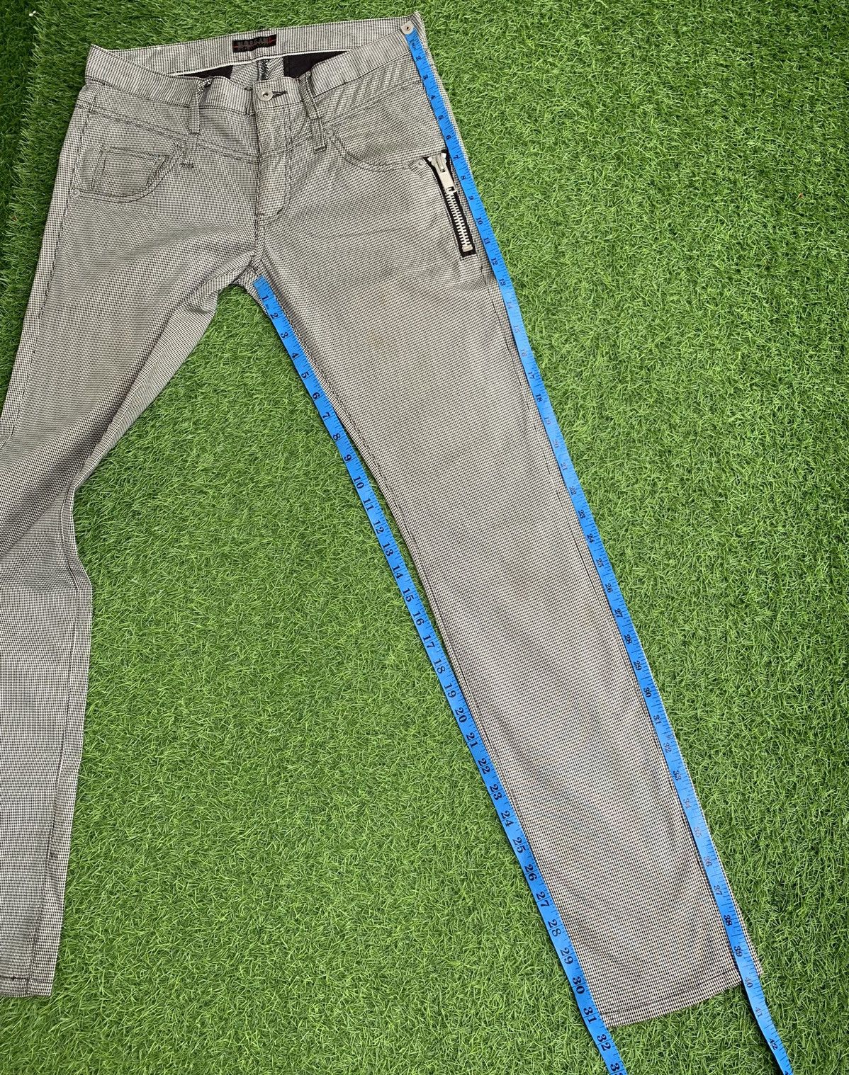 Japanese Brand Vintage Morgan Homme Cheked Zipper Pants Size US 30 / EU 46 - 15 Thumbnail