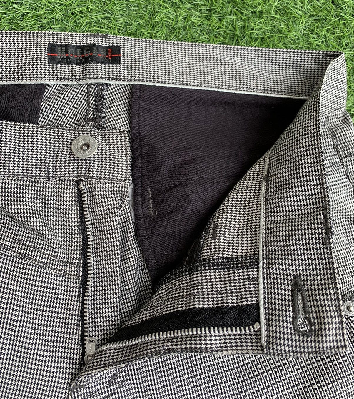 Japanese Brand Vintage Morgan Homme Cheked Zipper Pants Size US 30 / EU 46 - 12 Thumbnail
