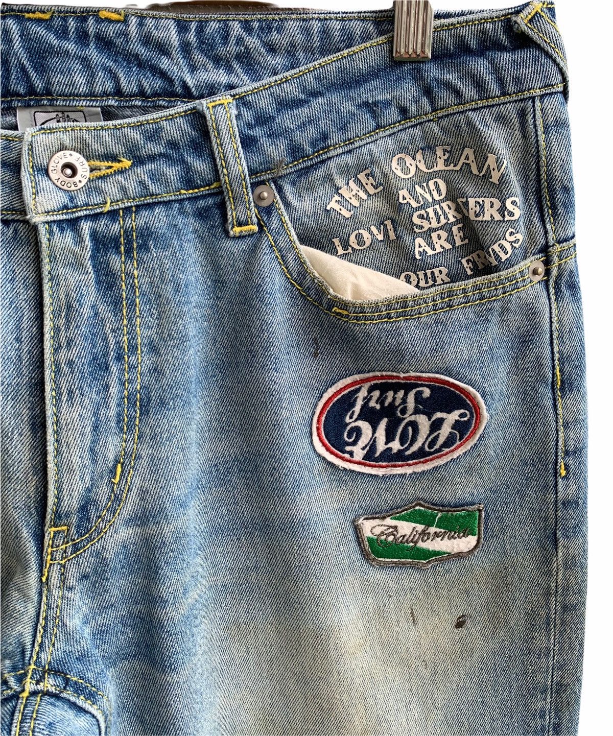 Body Glove Distressed Body Glove Embroidery Patch Denim Pant Size US 34 / EU 50 - 6 Thumbnail