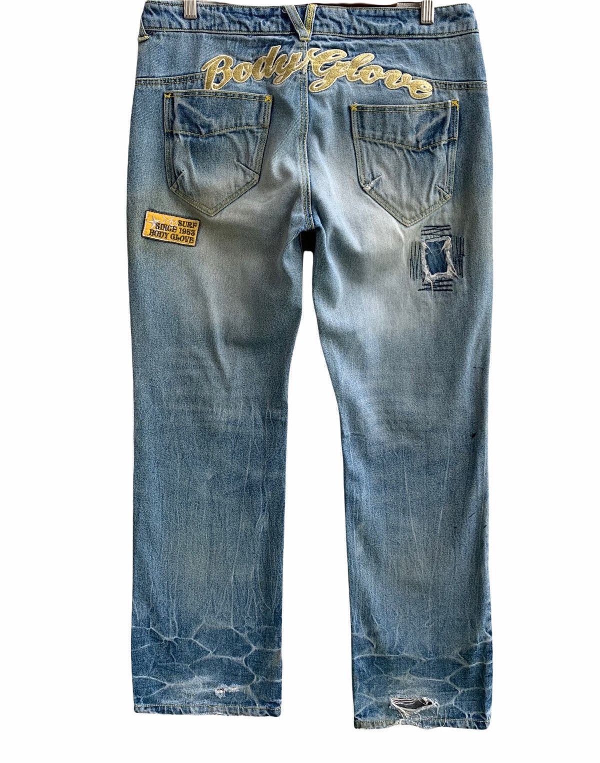 Body Glove Distressed Body Glove Embroidery Patch Denim Pant Size US 34 / EU 50 - 2 Thumbnail