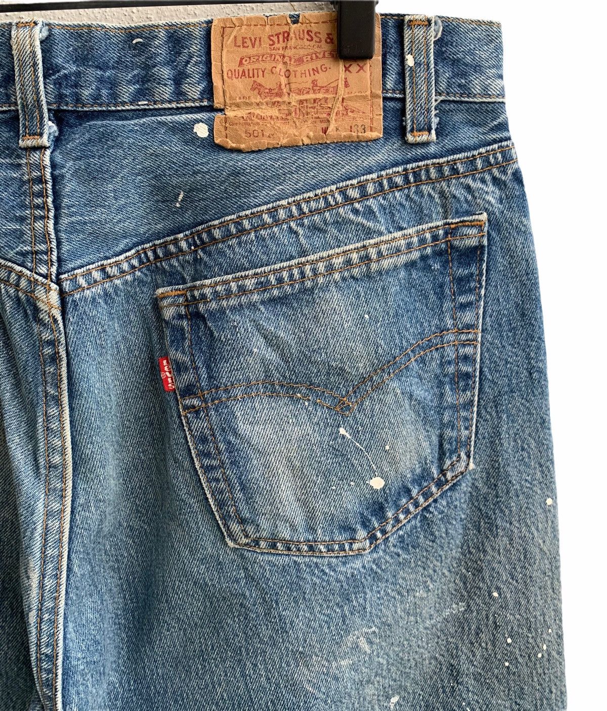 Levi's Vintage Levis 501 Painter Distressed Sky Blue Denim Size US 34 / EU 50 - 8 Thumbnail