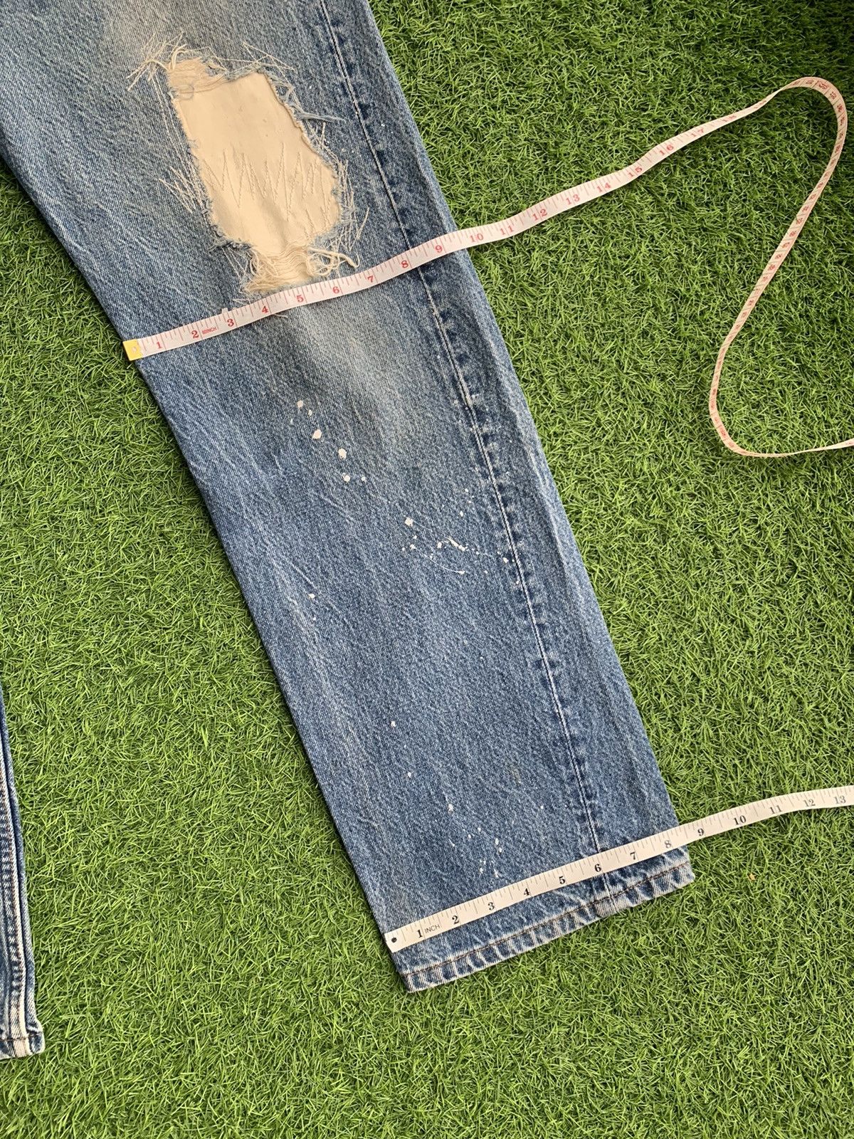 Levi's Vintage Levis 501 Painter Distressed Sky Blue Denim Size US 34 / EU 50 - 15 Thumbnail