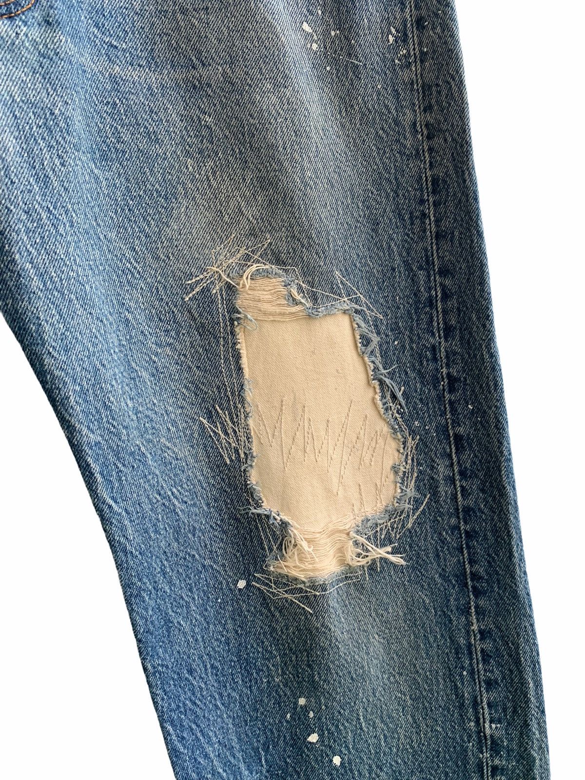 Levi's Vintage Levis 501 Painter Distressed Sky Blue Denim Size US 34 / EU 50 - 5 Thumbnail