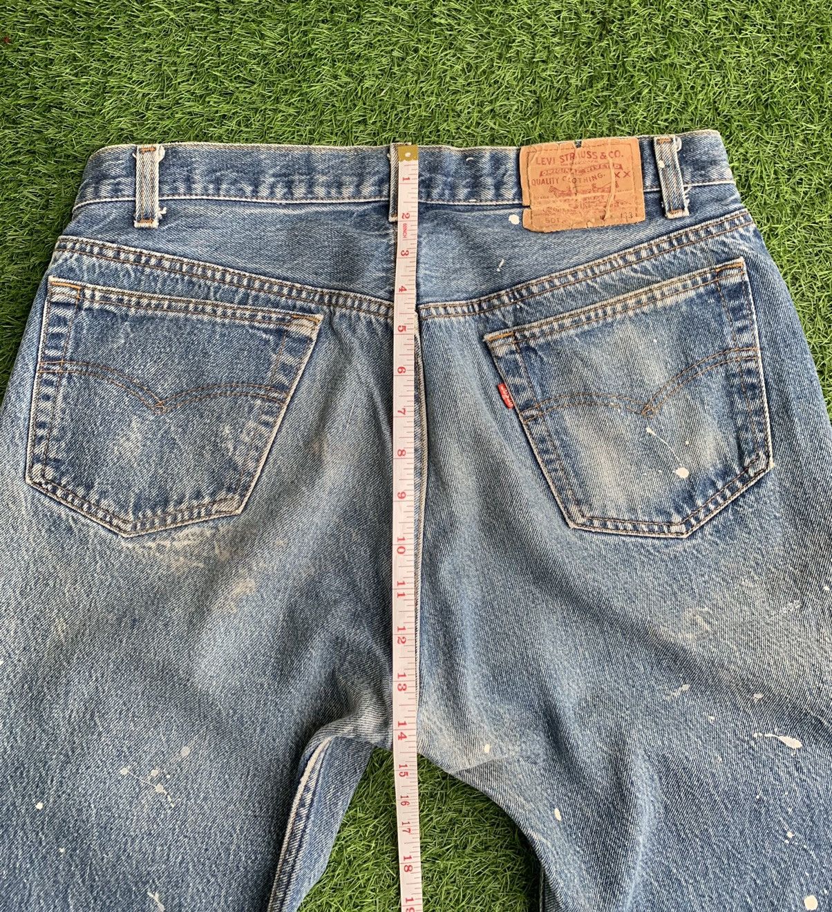 Levi's Vintage Levis 501 Painter Distressed Sky Blue Denim Size US 34 / EU 50 - 16 Thumbnail