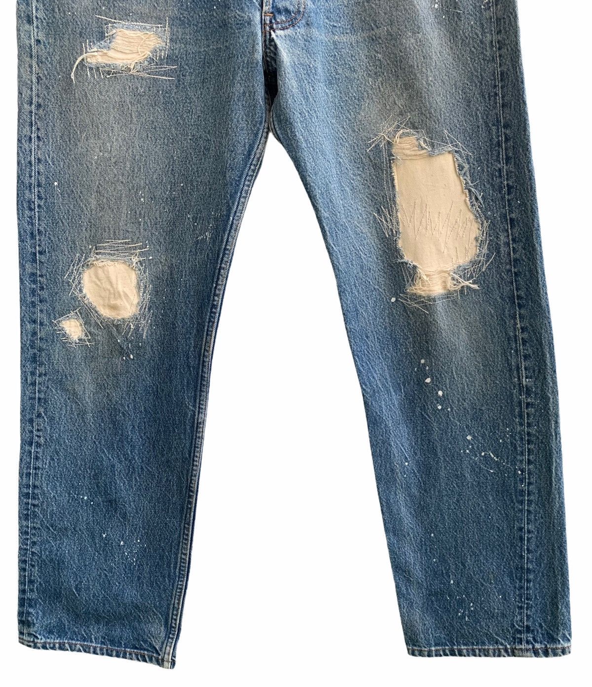 Levi's Vintage Levis 501 Painter Distressed Sky Blue Denim Size US 34 / EU 50 - 3 Thumbnail