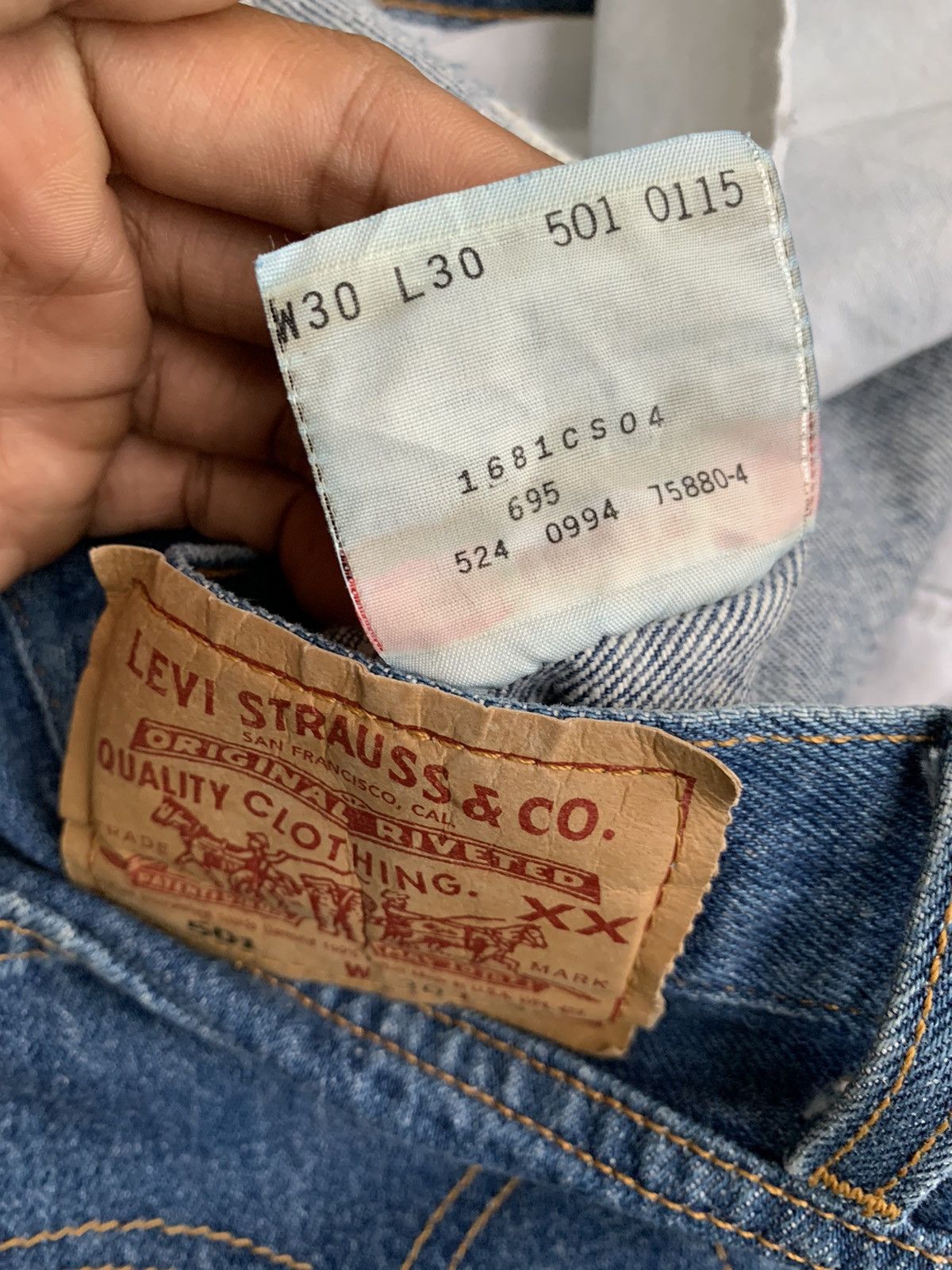 Levi's × Levi's Vintage Clothing 90s Levis Faded Blue 501 Straight Denim Pants B34 Size US 30 / EU 46 - 10 Thumbnail