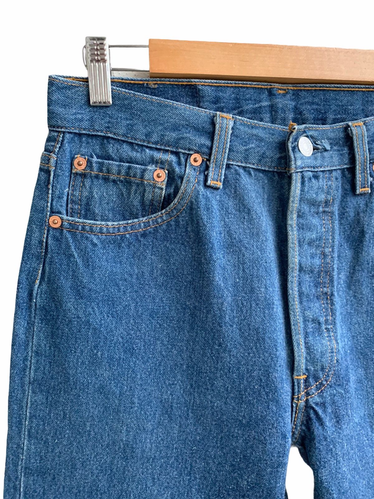 Levi's × Levi's Vintage Clothing 90s Levis Faded Blue 501 Straight Denim Pants B34 Size US 30 / EU 46 - 7 Thumbnail