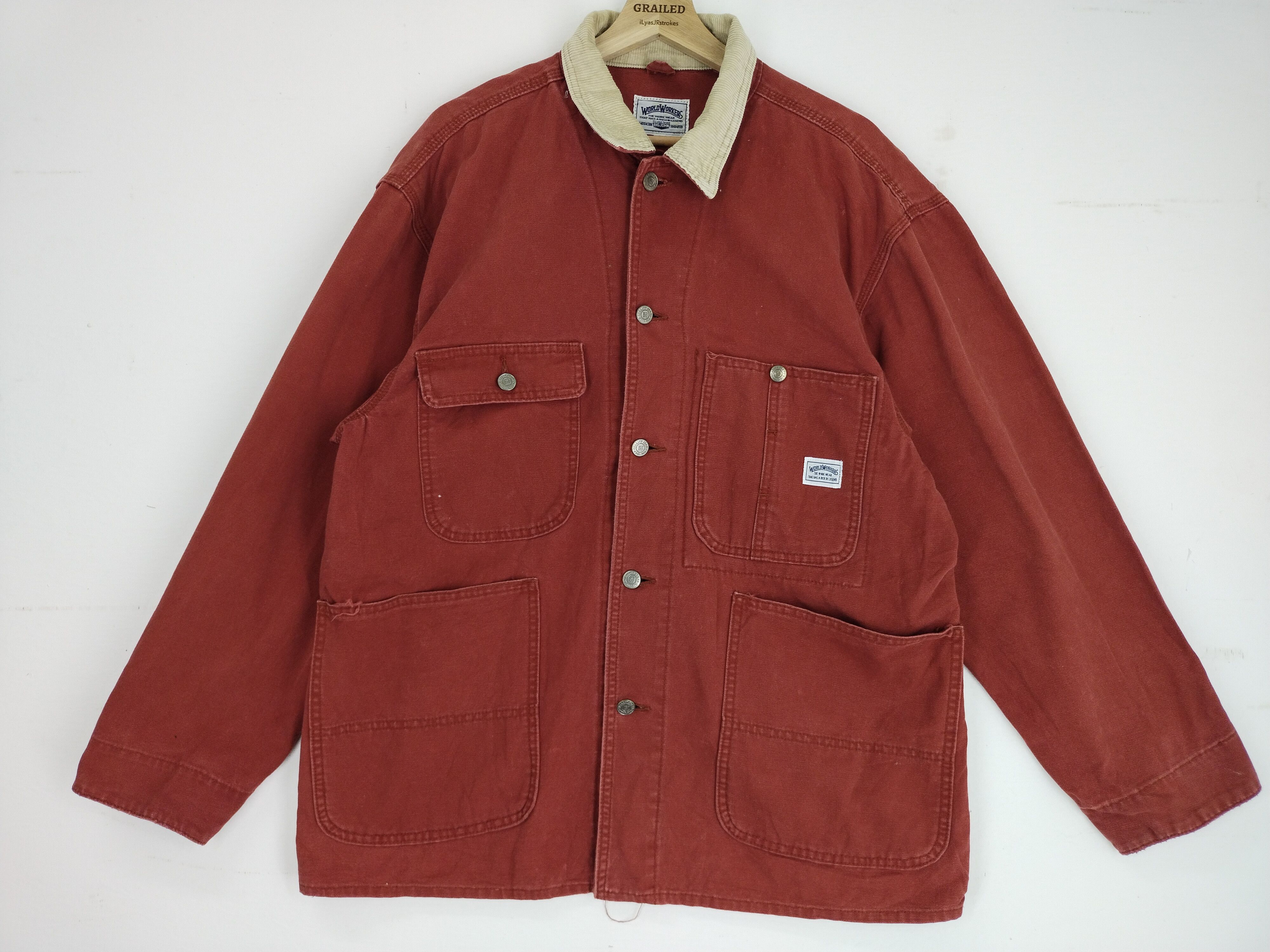 Big John Vintage Big John World Worker Red Jacket Size US L / EU 52-54 / 3 - 2 Thumbnail