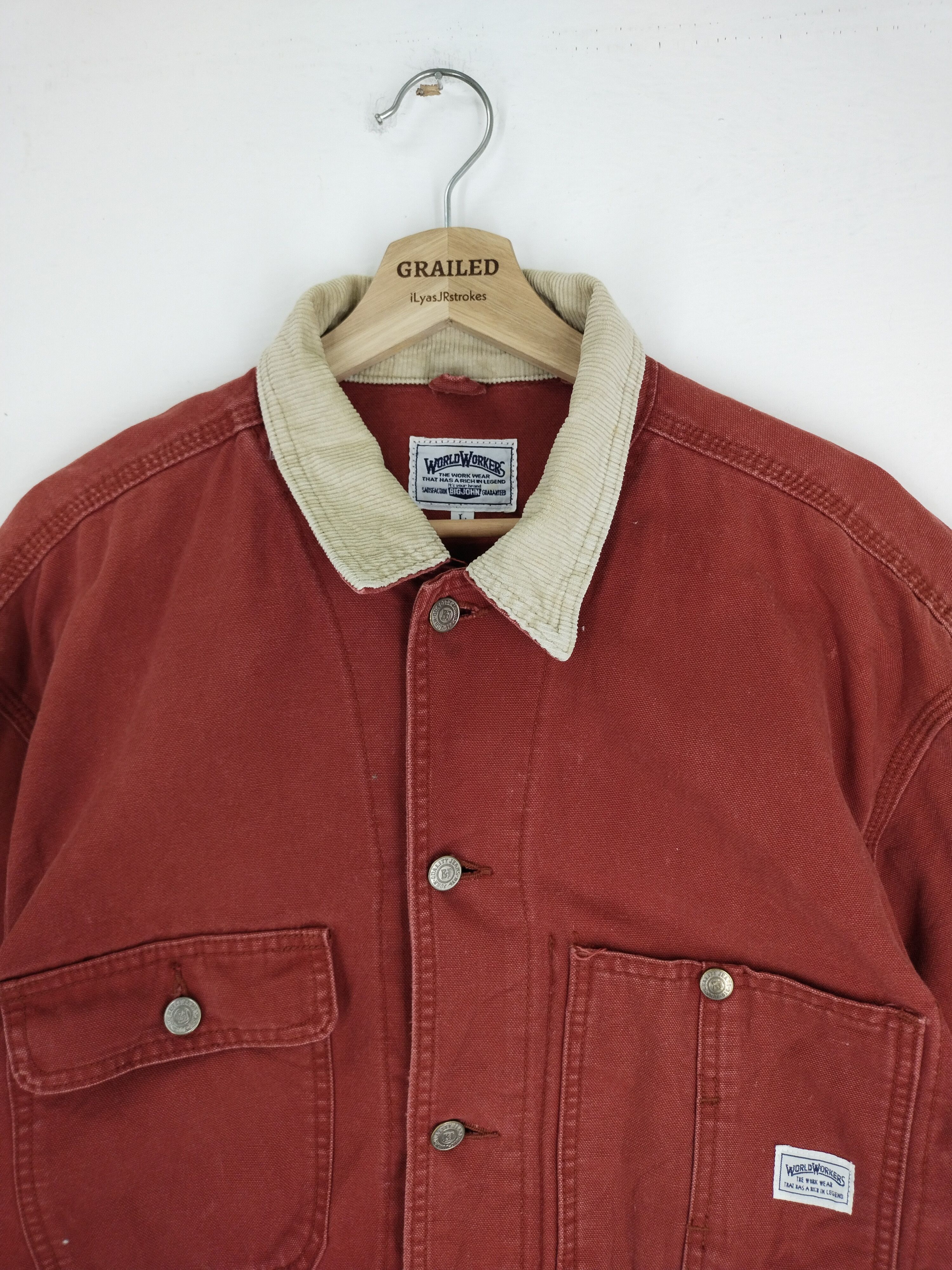 Big John Vintage Big John World Worker Red Jacket Size US L / EU 52-54 / 3 - 4 Thumbnail