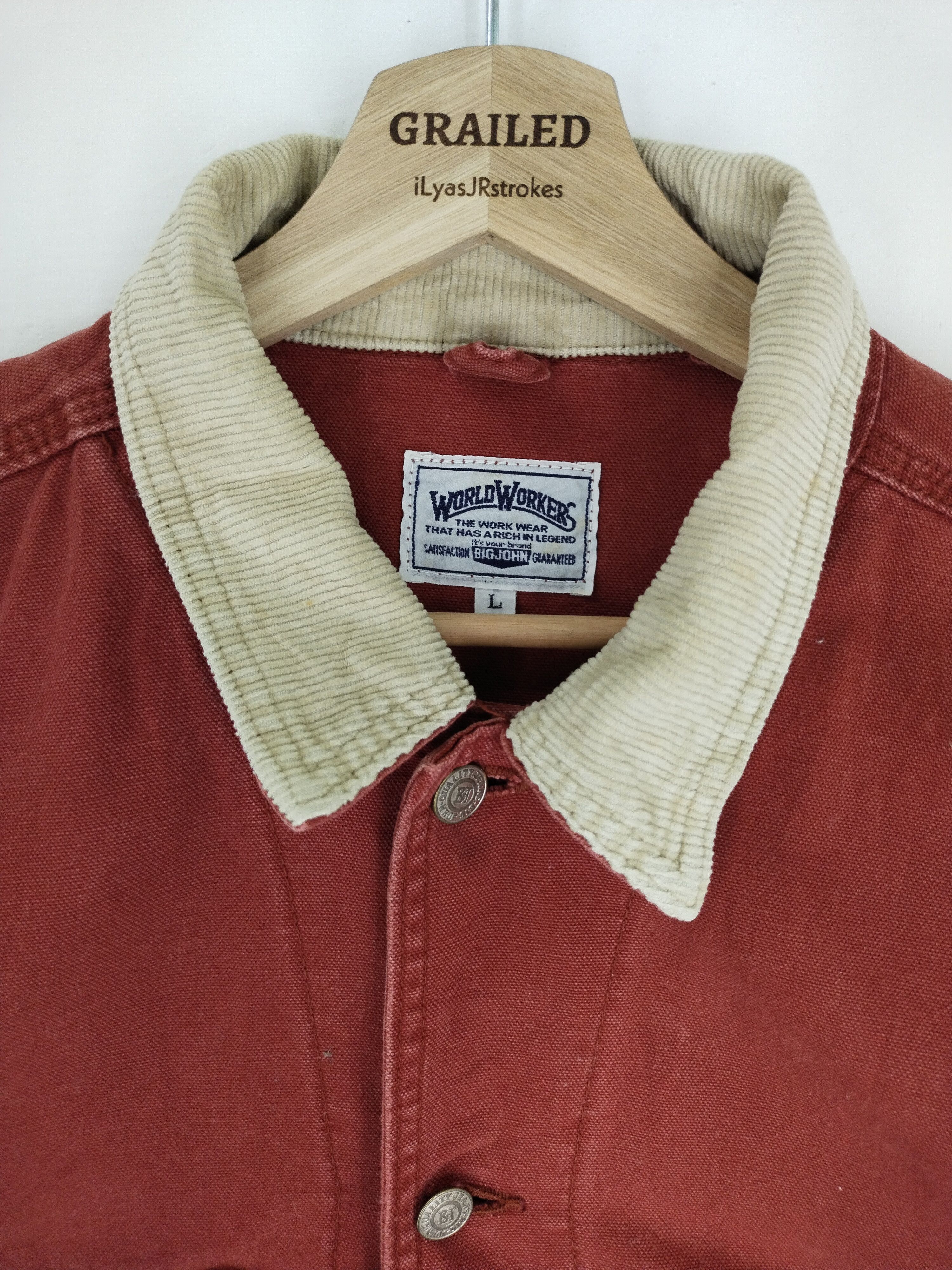 Big John Vintage Big John World Worker Red Jacket Size US L / EU 52-54 / 3 - 18 Thumbnail
