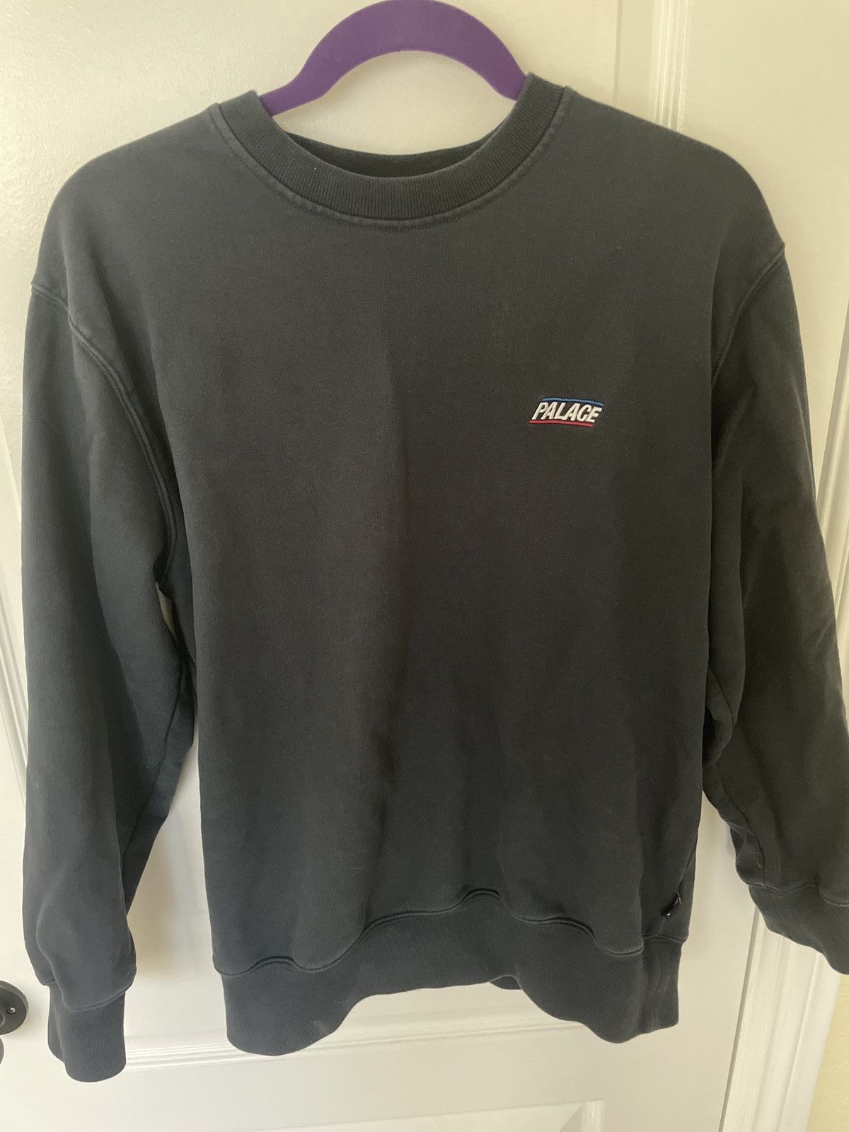 image of Ss20 Palace "basically A Crew" Crewneck Sweatshirt in Navy, Men's (Size Small)