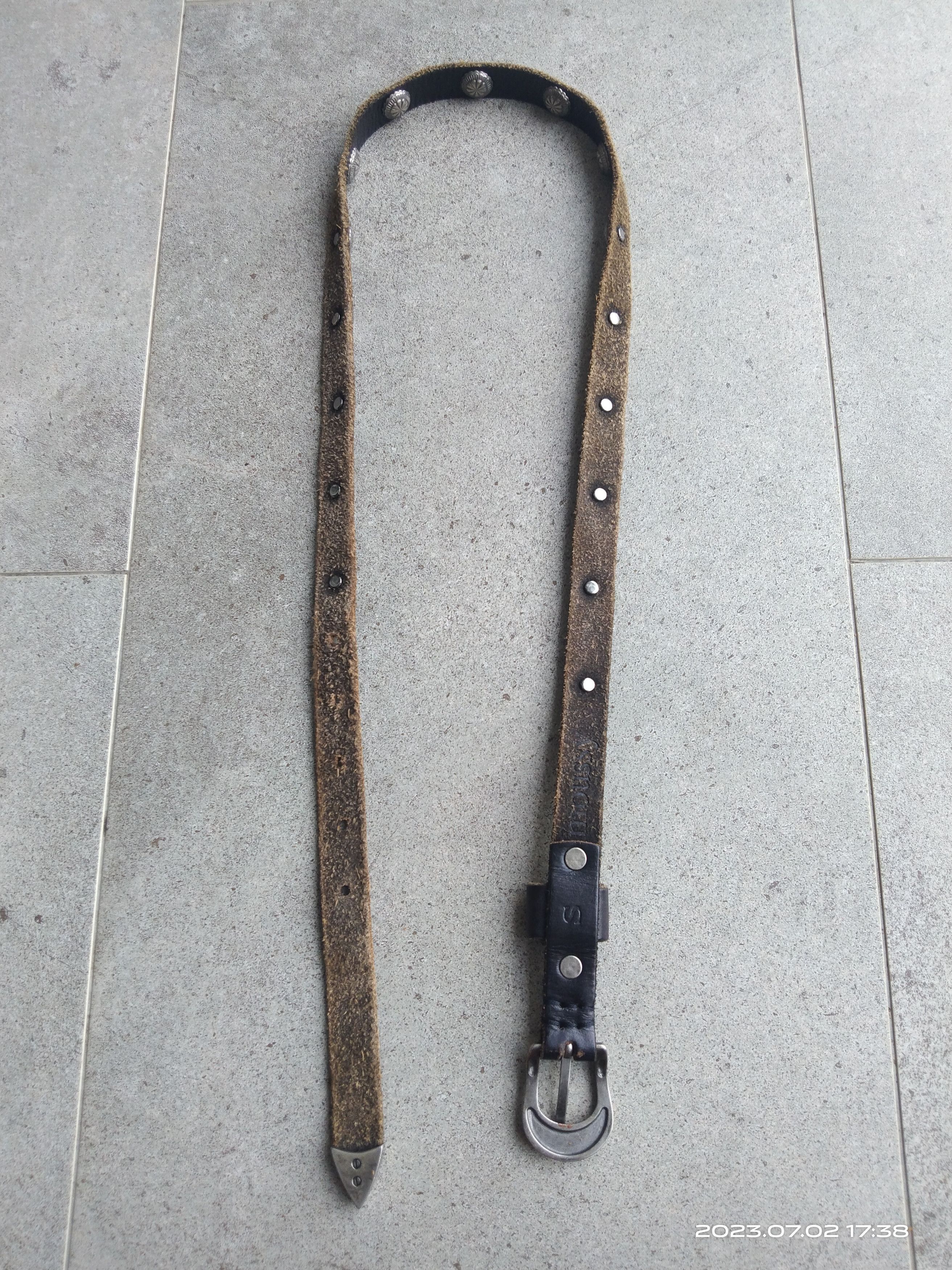 Leather OG🔥MOUSSY STUDDED LEATHER BELT Size ONE SIZE - 3 Thumbnail