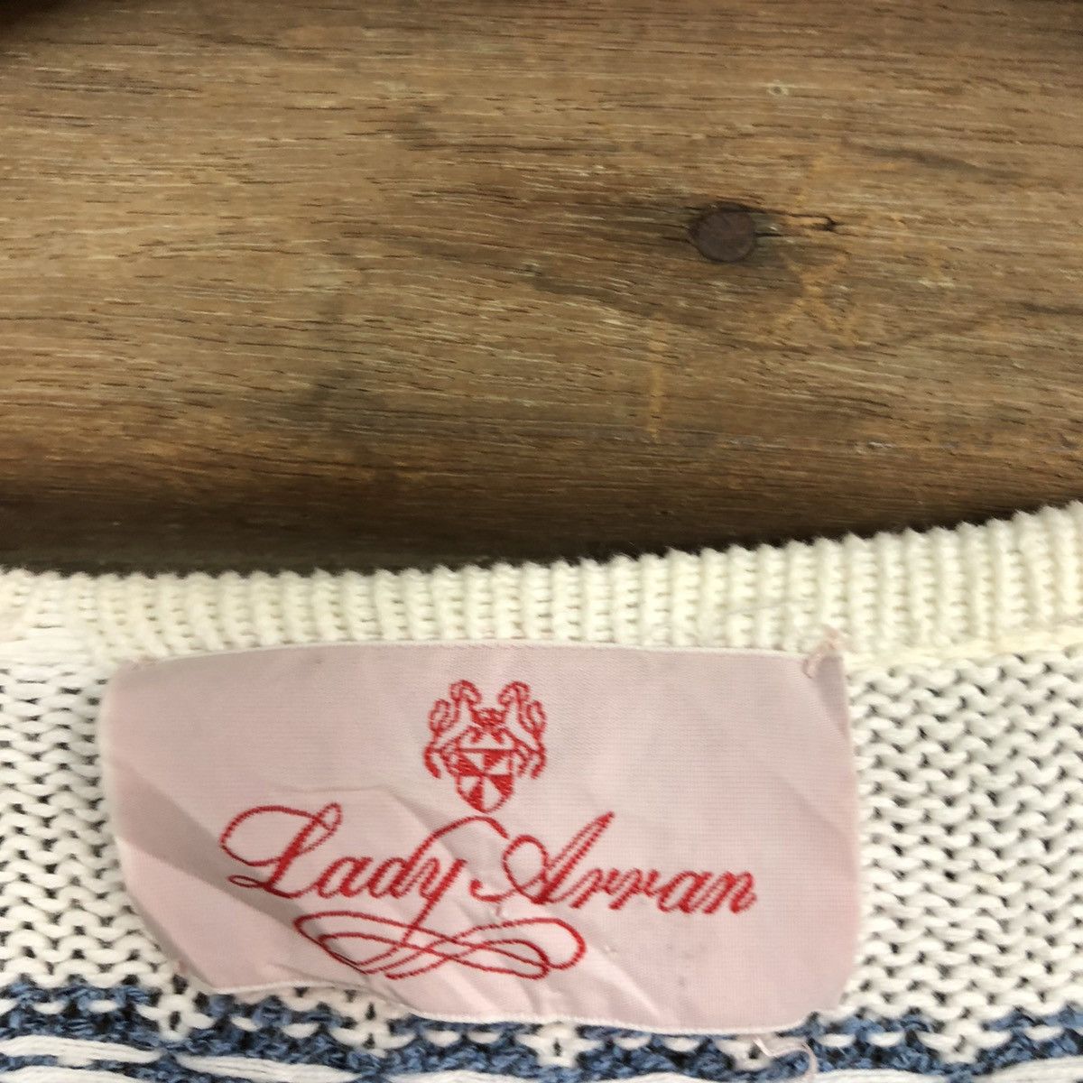 Homespun Knitwear Lady Arran Stripe vintage japan Blue Knitwear #154B Size M / US 6-8 / IT 42-44 - 10 Thumbnail