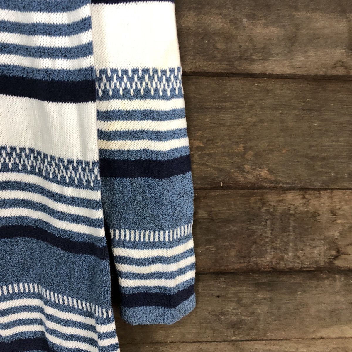Homespun Knitwear Lady Arran Stripe vintage japan Blue Knitwear #154B Size M / US 6-8 / IT 42-44 - 4 Thumbnail