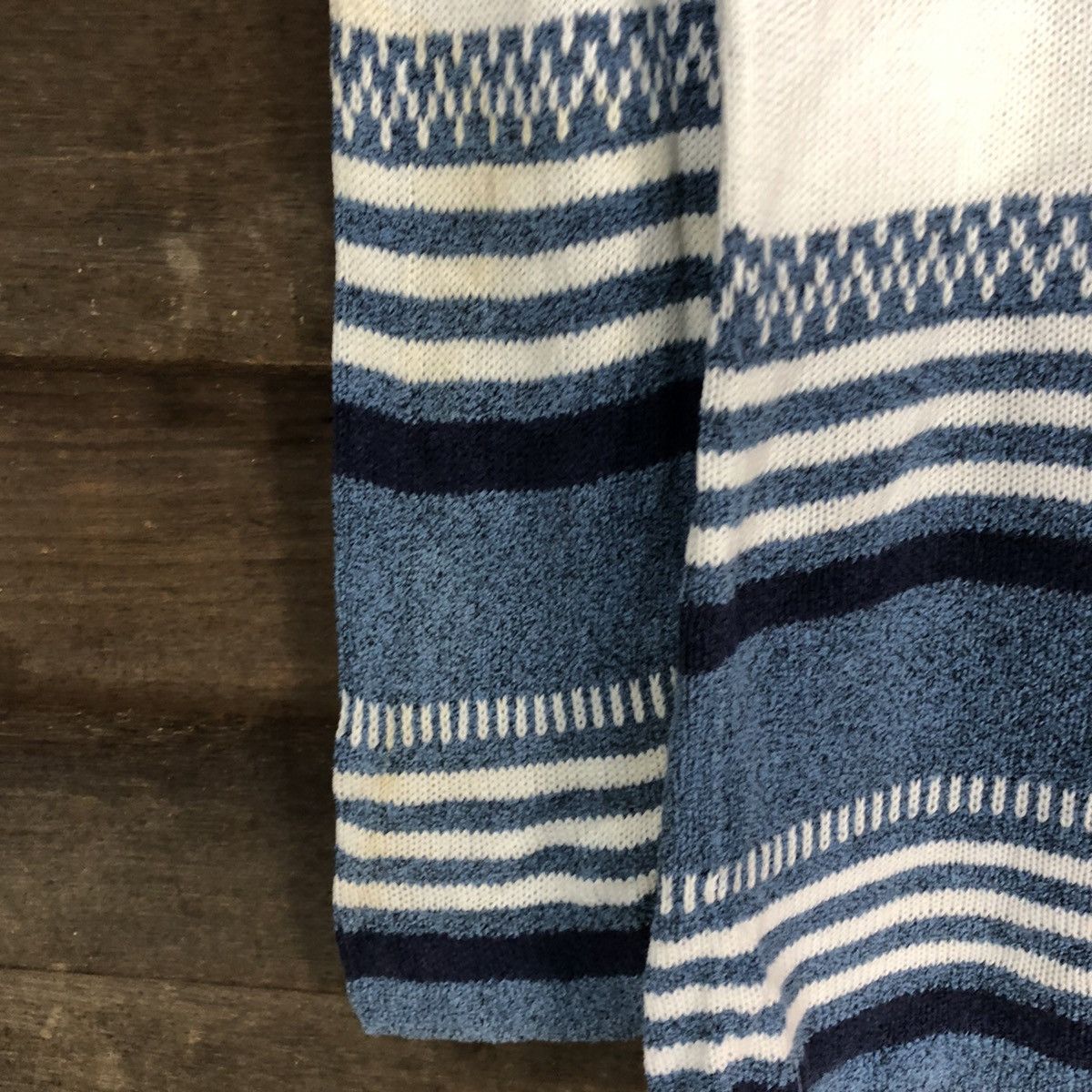 Homespun Knitwear Lady Arran Stripe vintage japan Blue Knitwear #154B Size M / US 6-8 / IT 42-44 - 6 Thumbnail