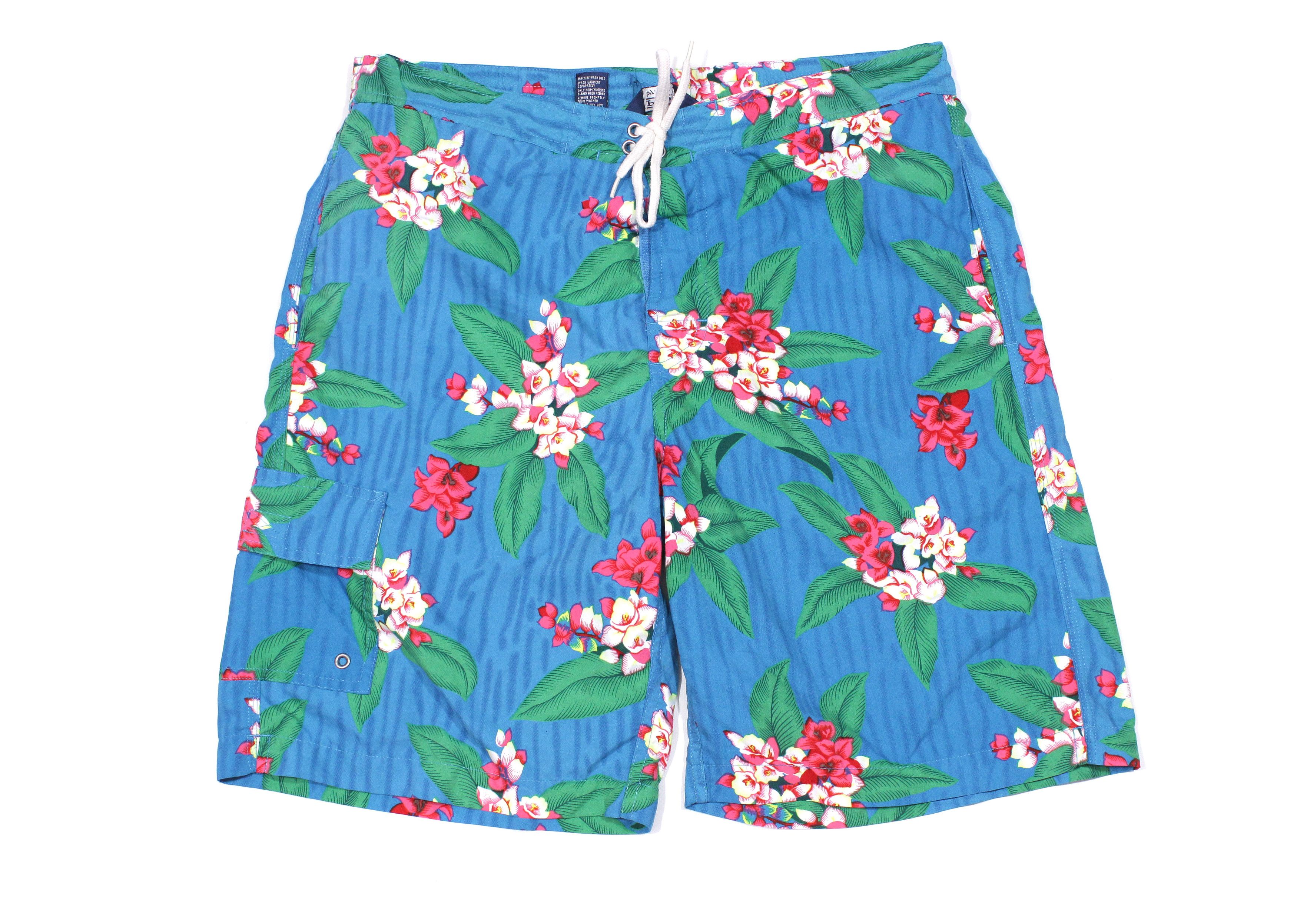 Polo Ralph Lauren Floral Swim Shorts Vintage Size US 32 / EU 48 - 1 Thumbnail