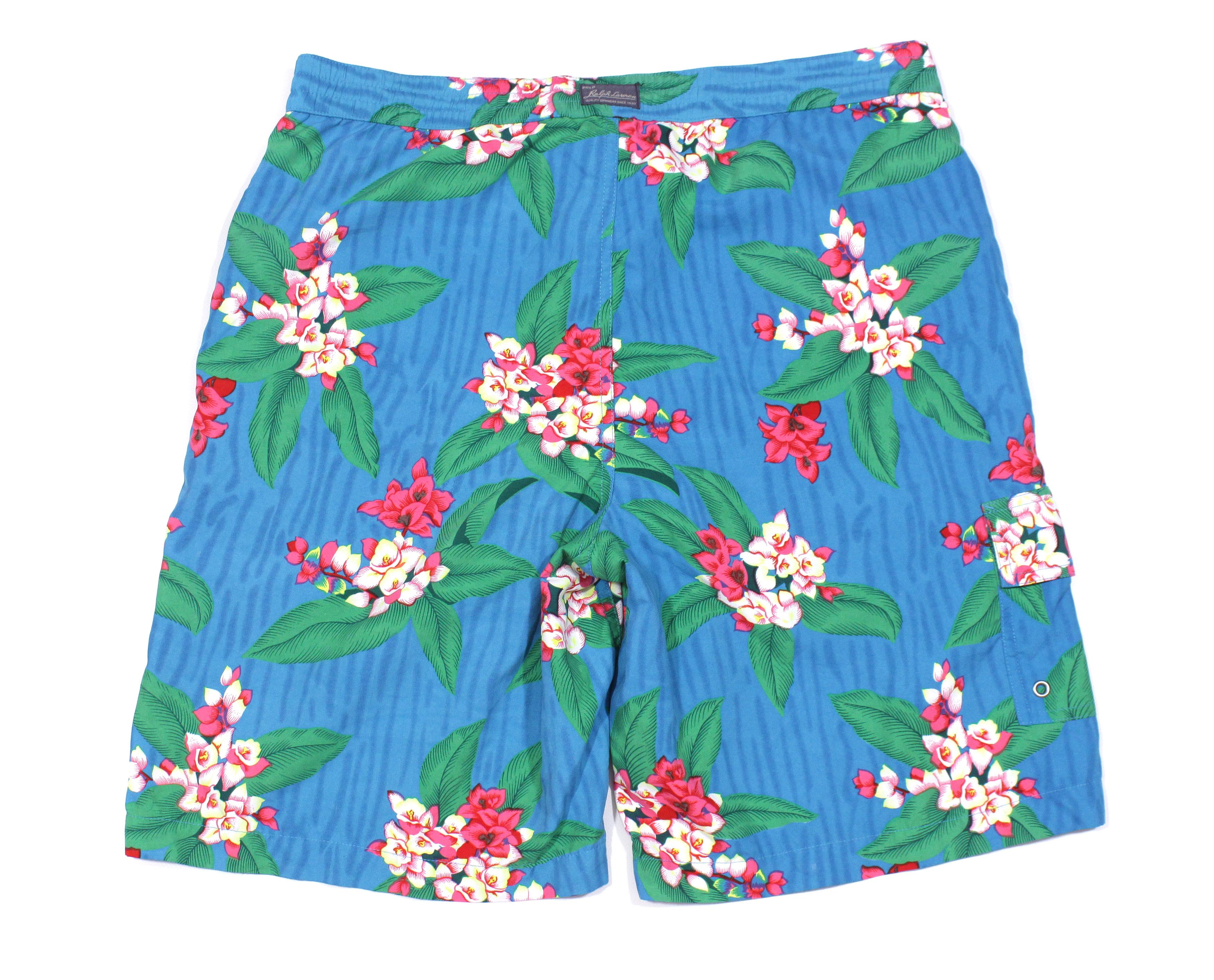 Polo Ralph Lauren Floral Swim Shorts Vintage Size US 32 / EU 48 - 2 Thumbnail