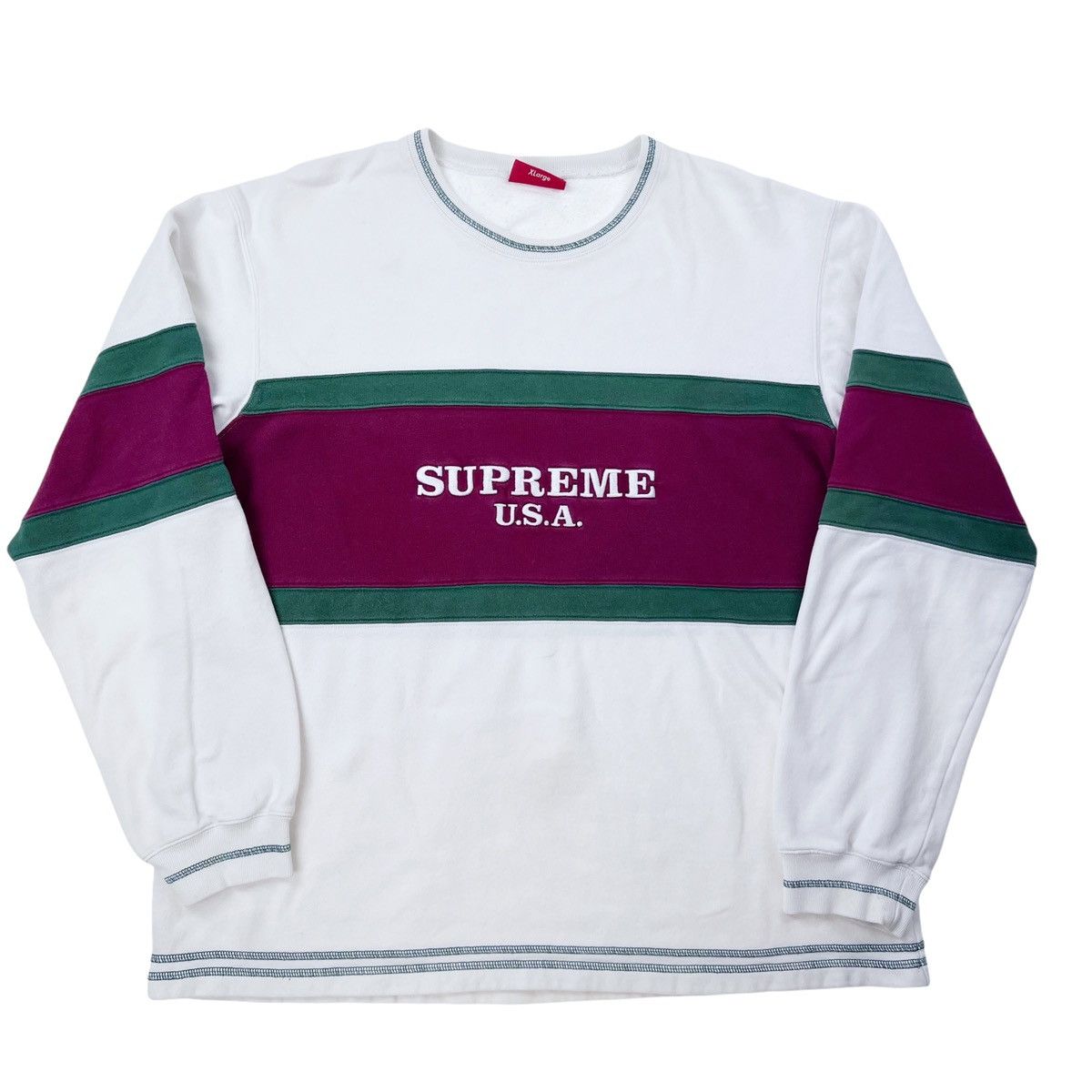 Supreme Supreme Centre Stripe Sweatshirt Size US XL / EU 56 / 4 - 2 Thumbnail