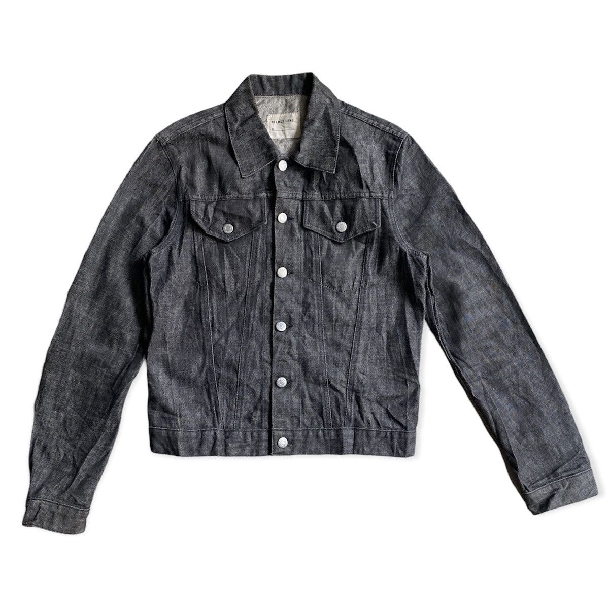 image of Helmut Lang Archive Black Raw Denim Trucker, Men's (Size Small)