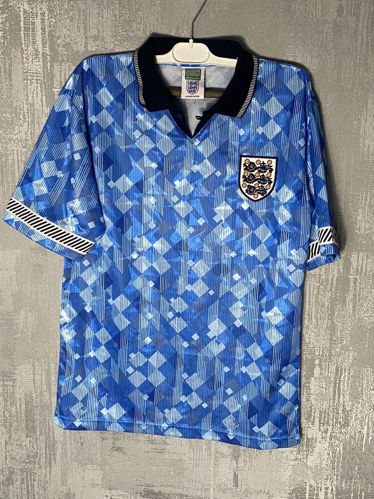 Other 1990 Retro England National Team Score Draw Soccer Jersey Size US S / EU 44-46 / 1 - 1 Thumbnail