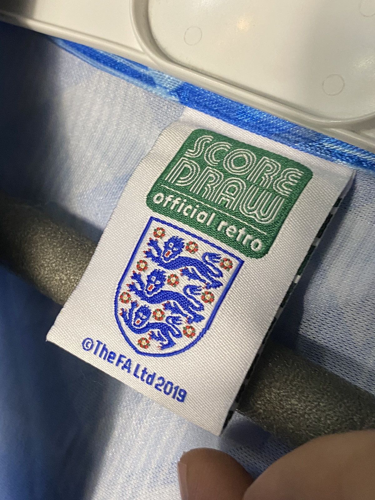 Other 1990 Retro England National Team Score Draw Soccer Jersey Size US S / EU 44-46 / 1 - 3 Thumbnail