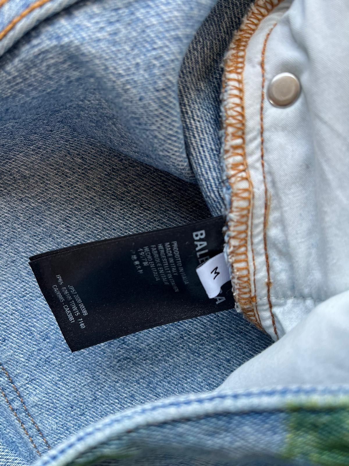 Balenciaga o1rshd1 Oversized Earth Print Denim in Multicolor Size US 32 / EU 48 - 14 Thumbnail