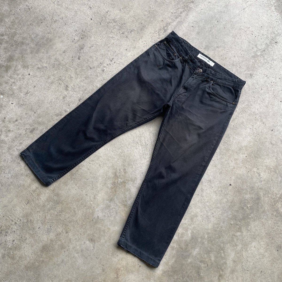 Lacoste W32x26🔥 Vintage Lacoste Black Trousers Casual Pants Size US 32 / EU 48 - 2 Thumbnail