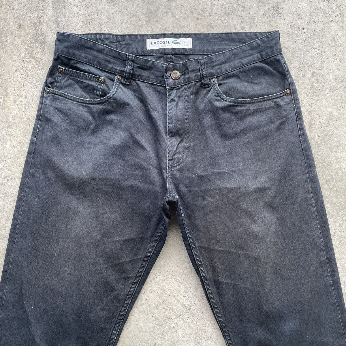Lacoste W32x26🔥 Vintage Lacoste Black Trousers Casual Pants Size US 32 / EU 48 - 3 Thumbnail