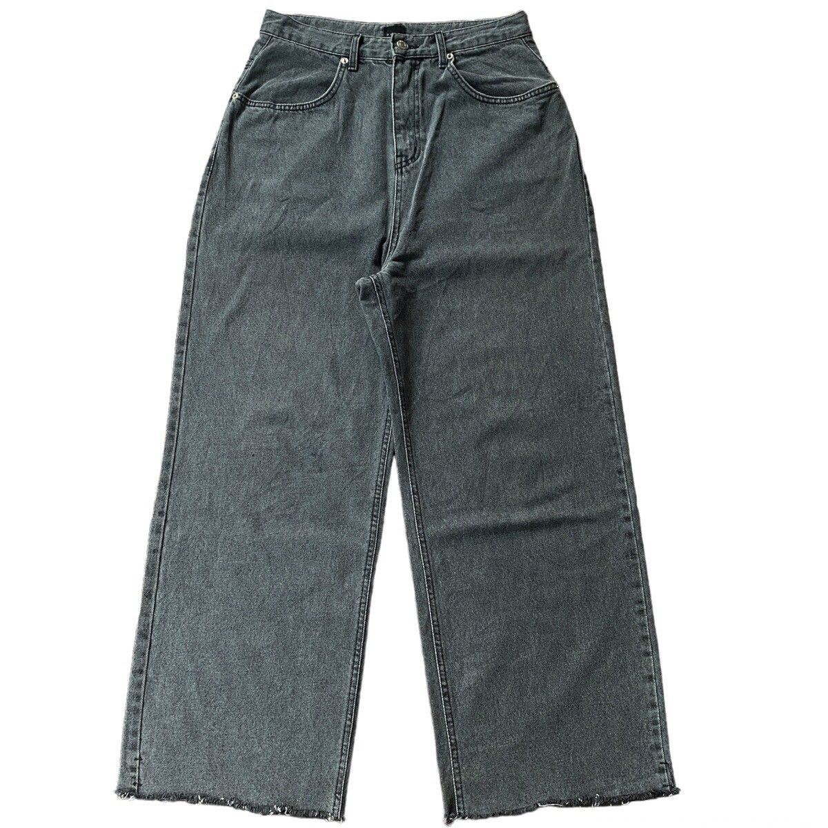 Pre-owned Jnco X Vintage Y2k Okay Wide Leg Baggy Denim Jeans In Dark Gray