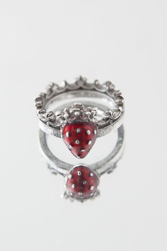 image of Justin Davis Strawberry Ring in Silver, Men's