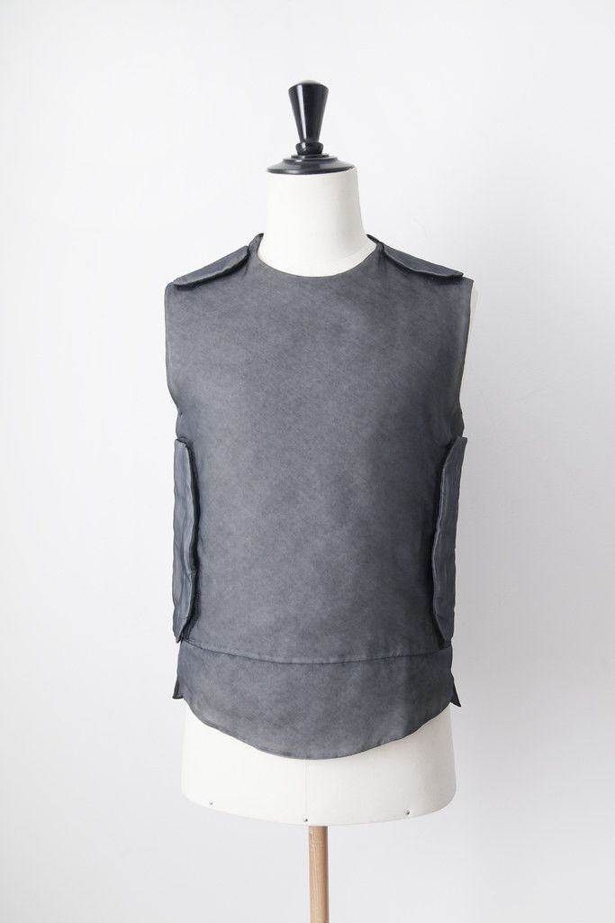 image of Helmut Lang Aw99 Organza Bulletproof Vest in Grey, Men's (Size Small)