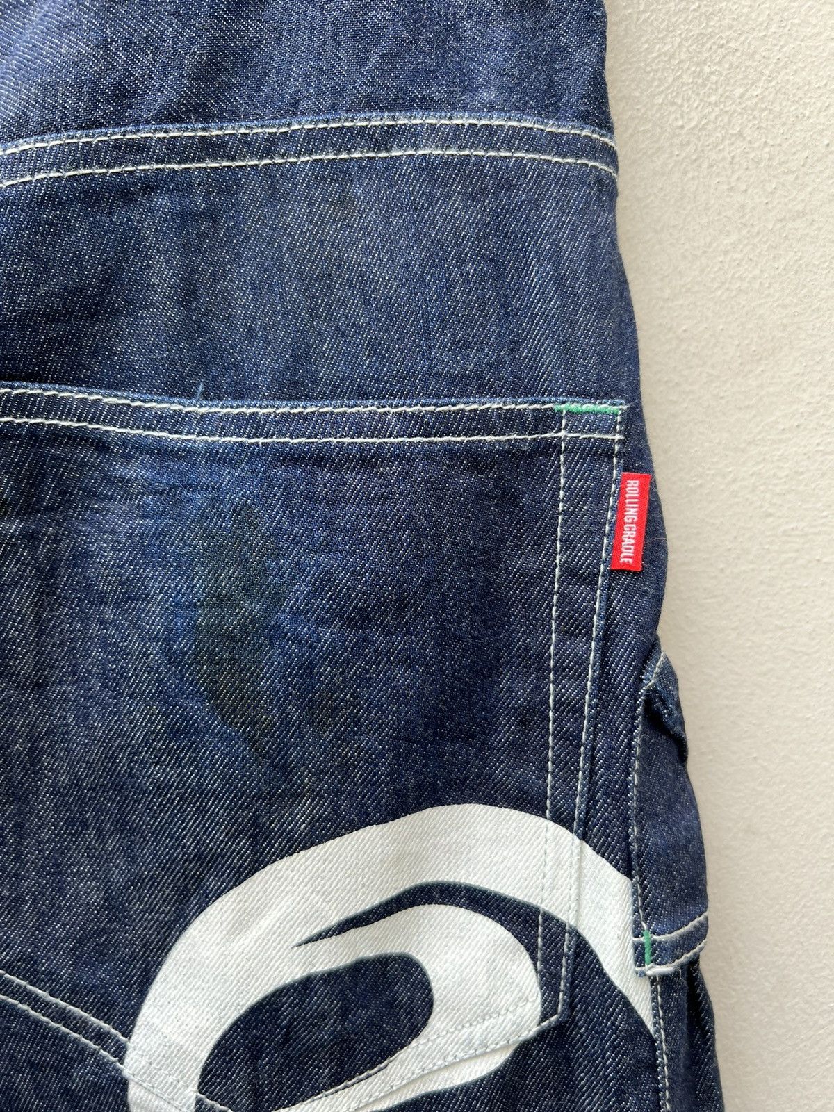 Vintage Rolling Cradle Japan Wide Denim Cargo Jeans Size US 32 / EU 48 - 17 Thumbnail