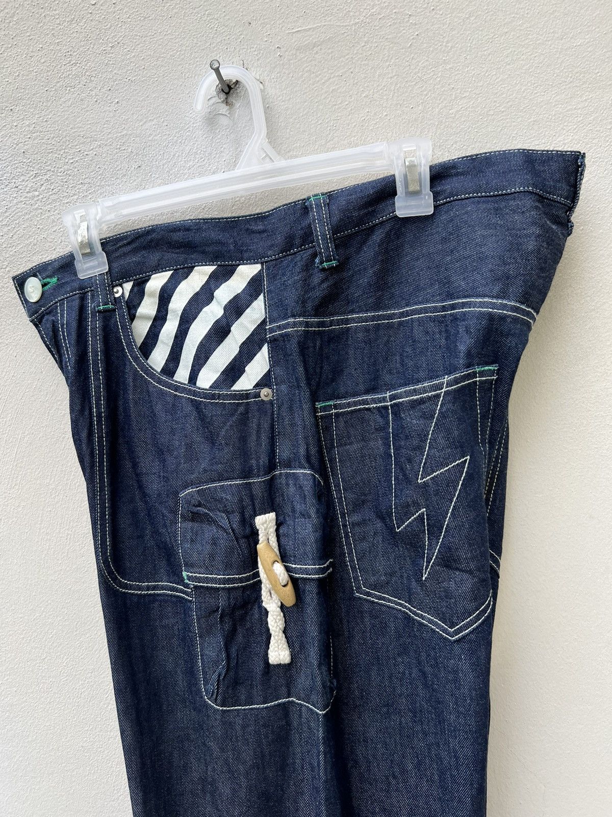 Vintage Rolling Cradle Japan Wide Denim Cargo Jeans Size US 32 / EU 48 - 21 Thumbnail