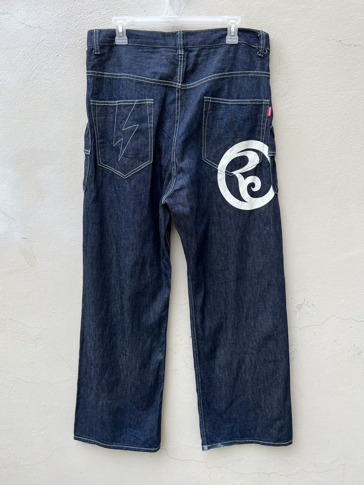 Vintage Rolling Cradle Japan Wide Denim Cargo Jeans Size US 32 / EU 48 - 13 Thumbnail