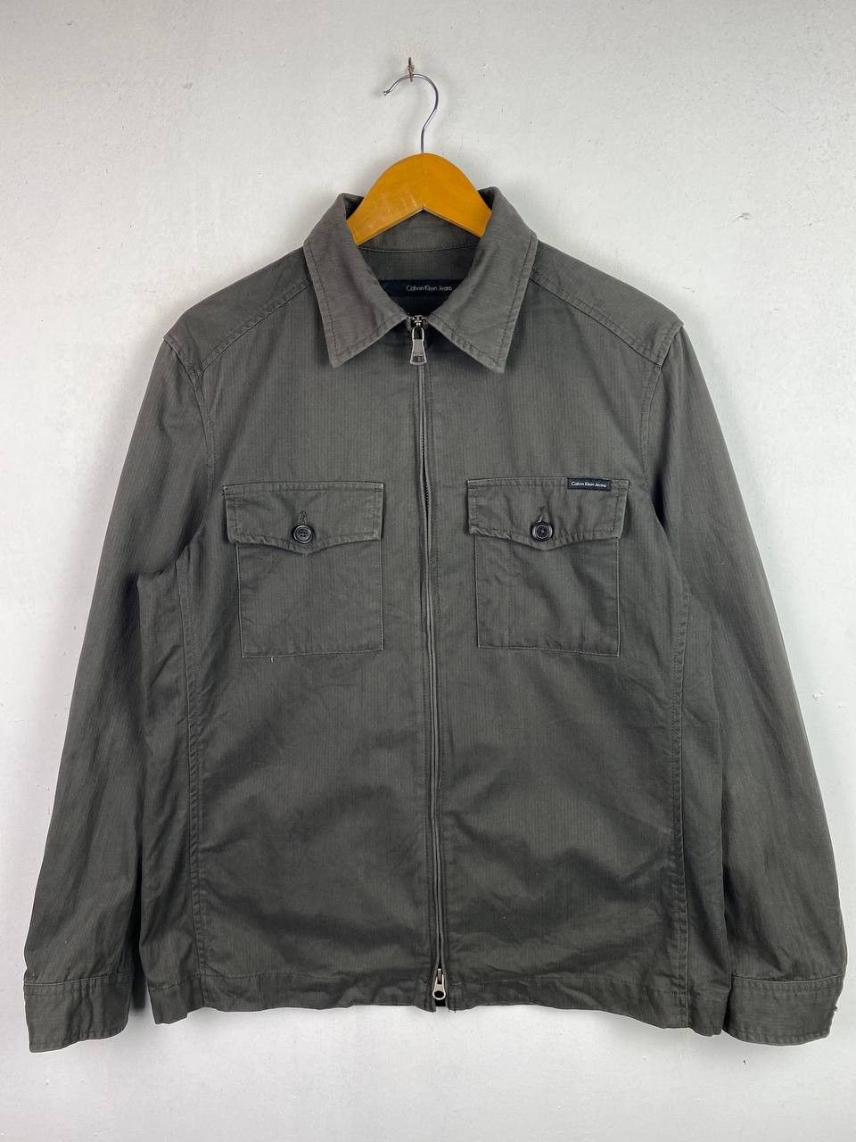 image of Avant Garde x Calvin Klein Vintage Calvin Klein Zipper Jacket Nice Design in Brown (Size Large)