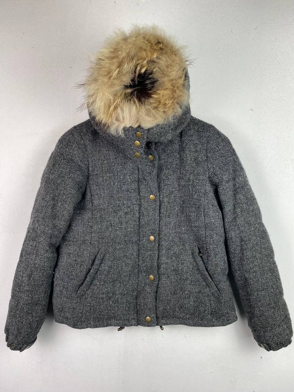 harris tweed hand wooven puffer wool jacket nice design