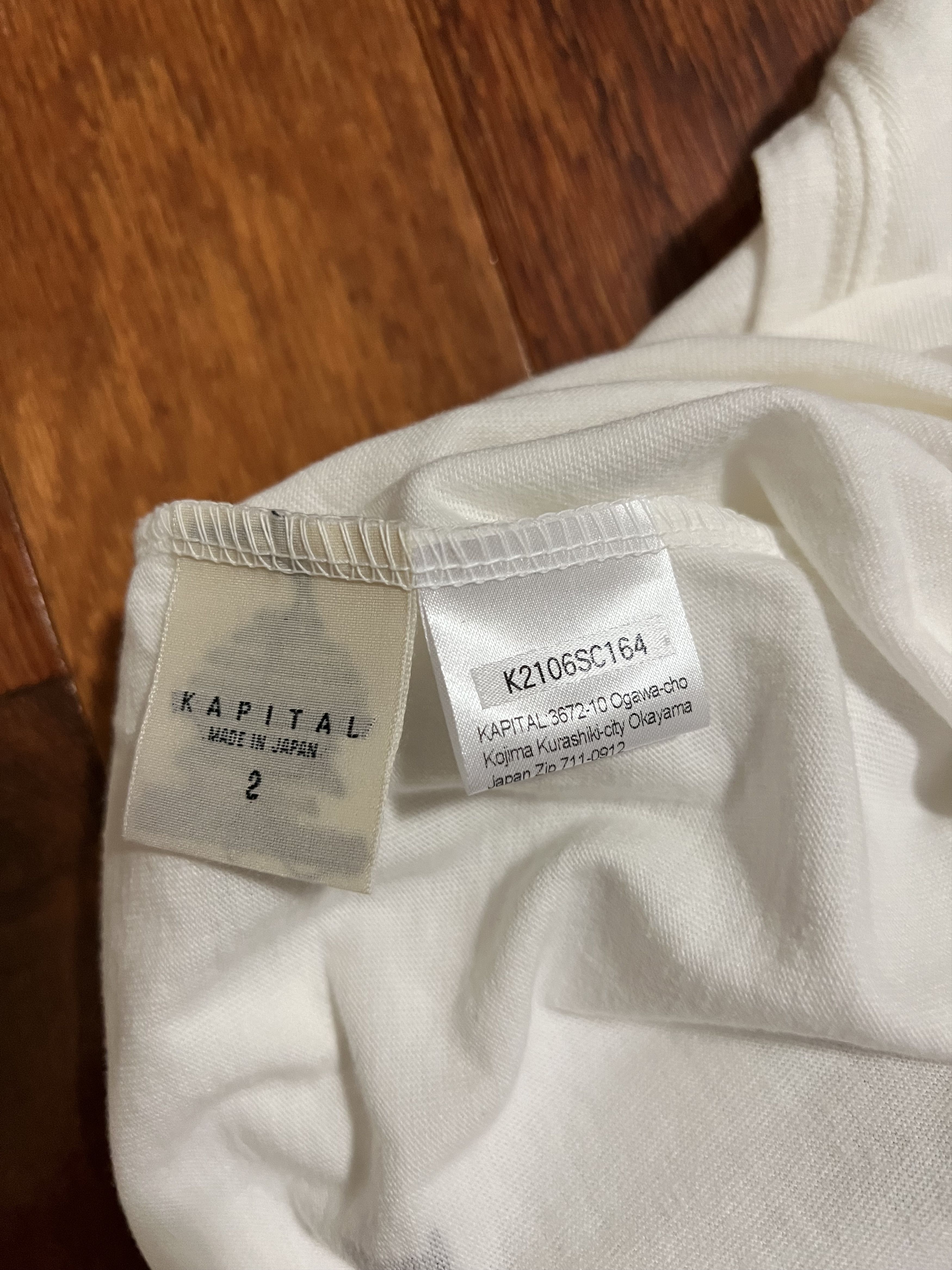 Kapital 💚 Kapital Love Peace & Rain Smile T-Shirt White Medium NEW Size US M / EU 48-50 / 2 - 8 Thumbnail