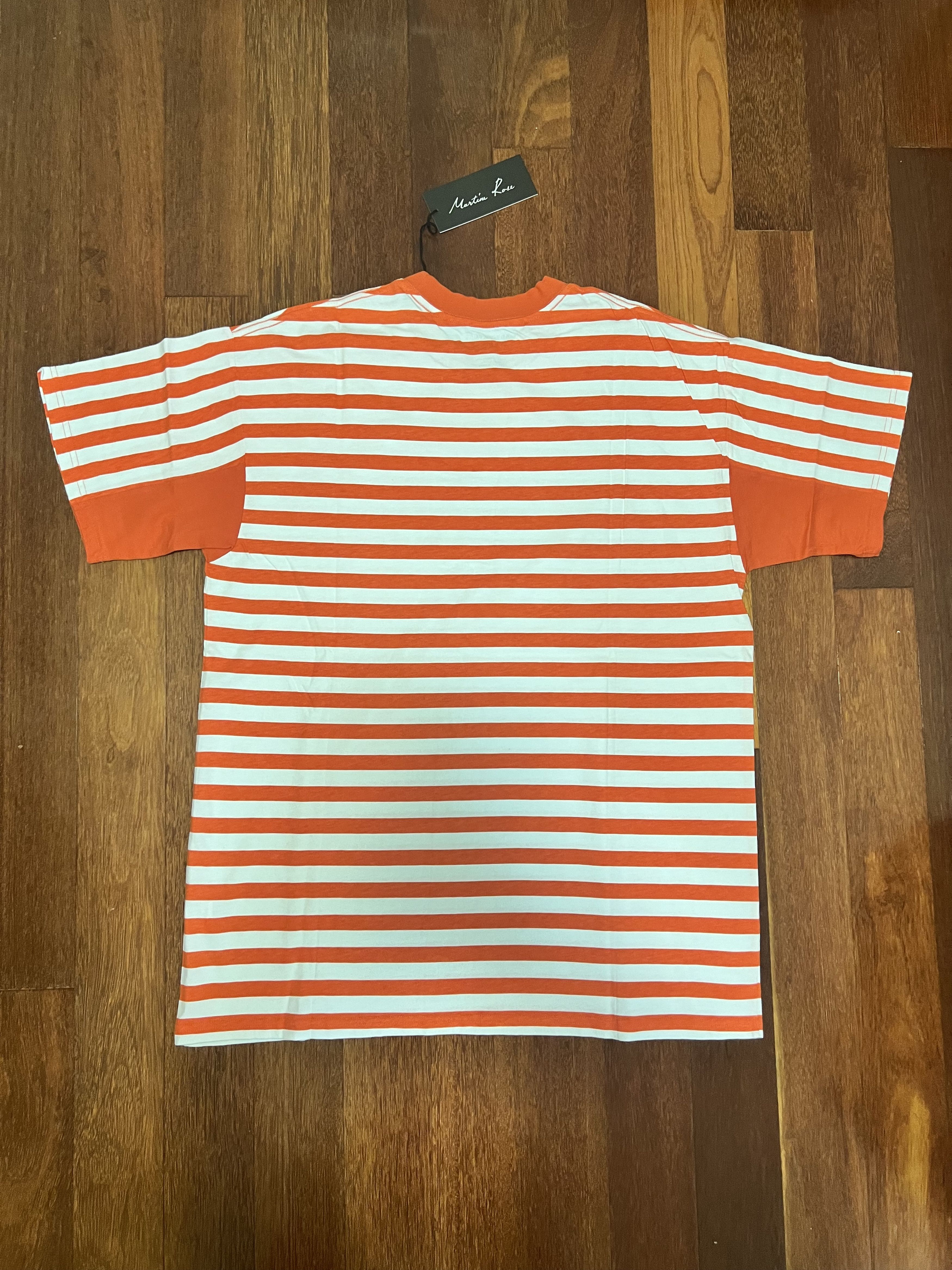 Martine Rose 💚 SS19 Martine Rose Oversized Stripe Tee Orange Large NEW Size US L / EU 52-54 / 3 - 2 Thumbnail