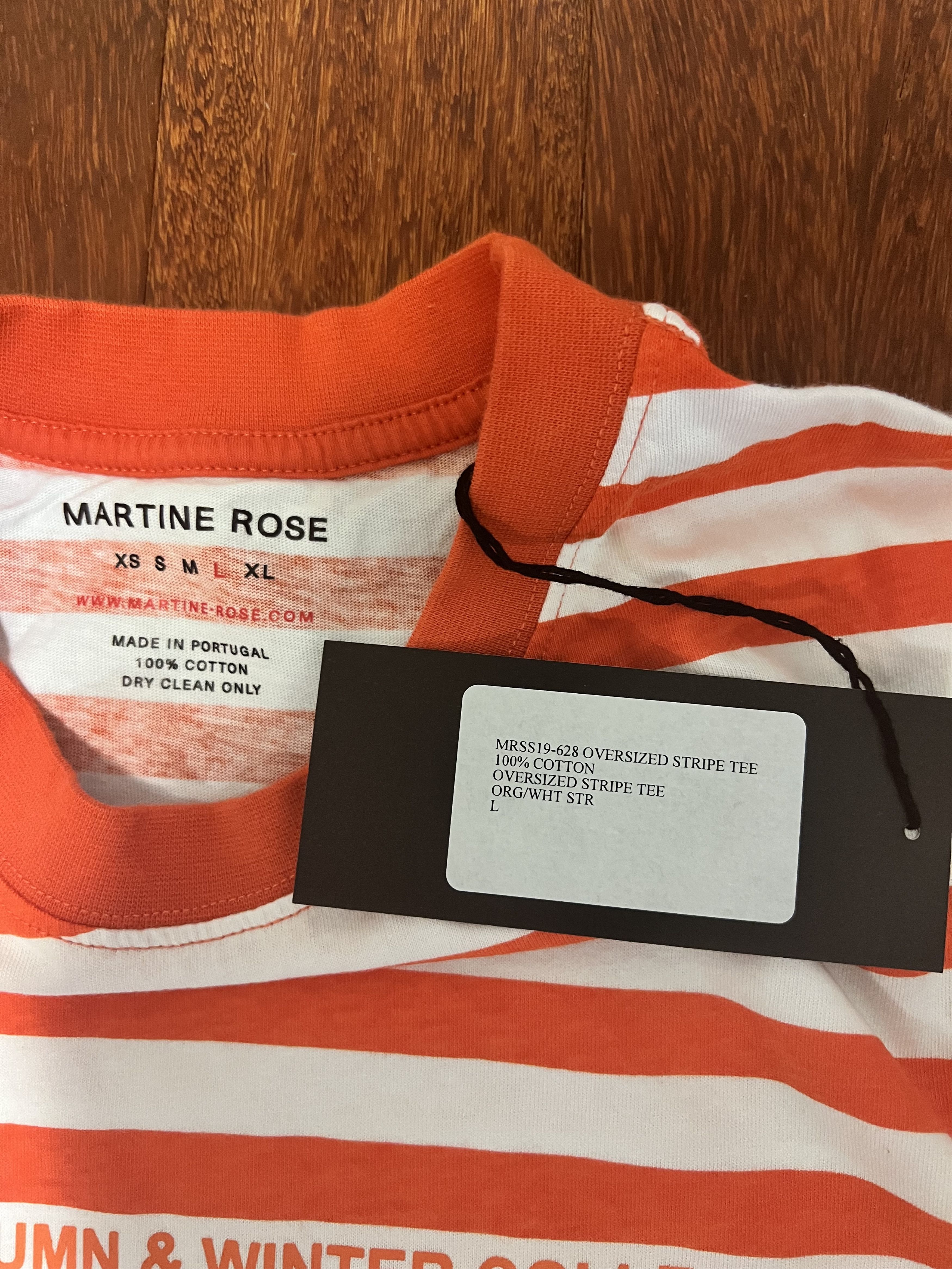 Martine Rose 💚 SS19 Martine Rose Oversized Stripe Tee Orange Large NEW Size US L / EU 52-54 / 3 - 4 Thumbnail