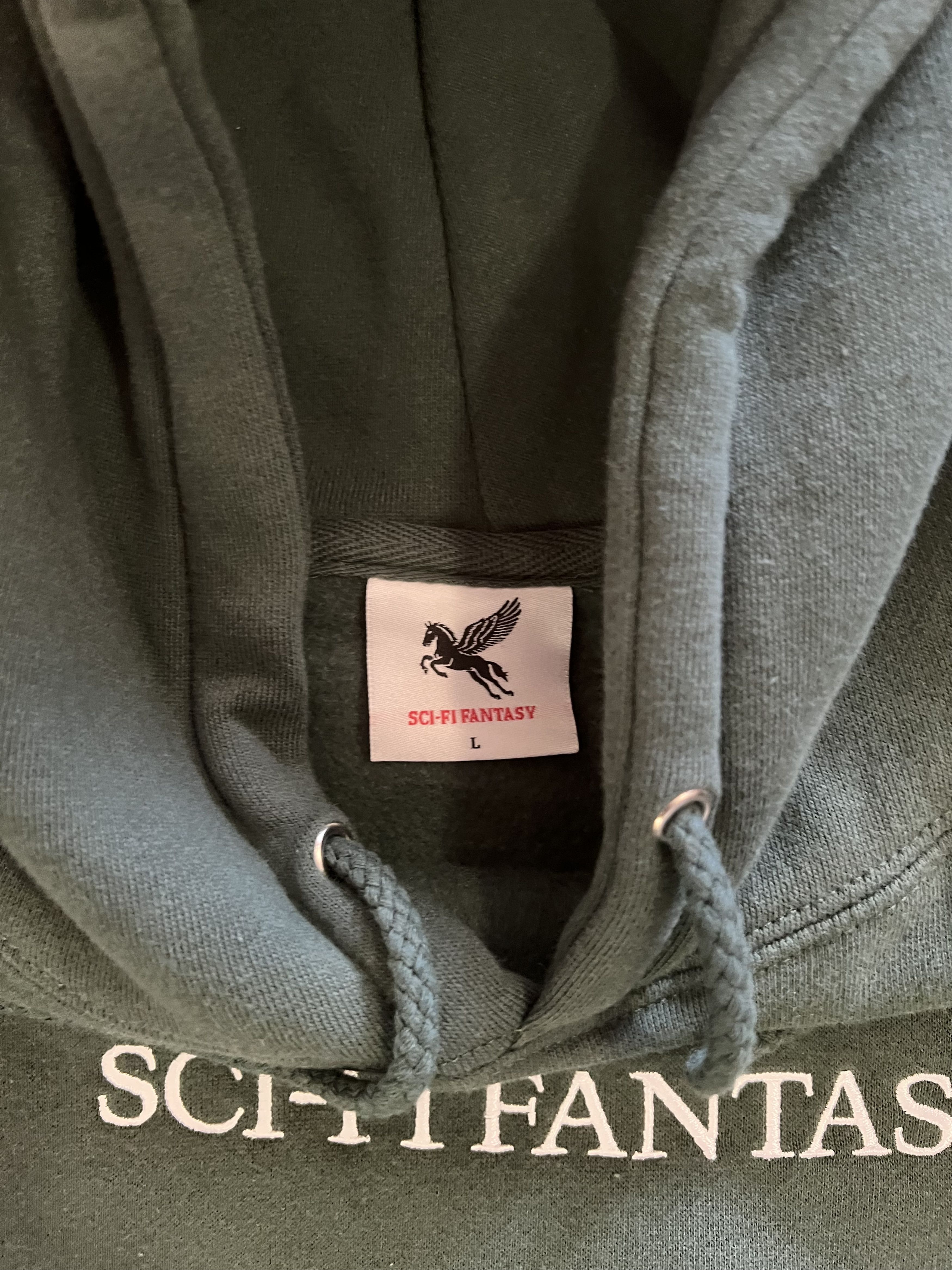 Sci-Fi Fantasy 💚 Sci-Fi Fantasy Embroidered Logo Hoodie Green Large NEW Size US L / EU 52-54 / 3 - 5 Thumbnail
