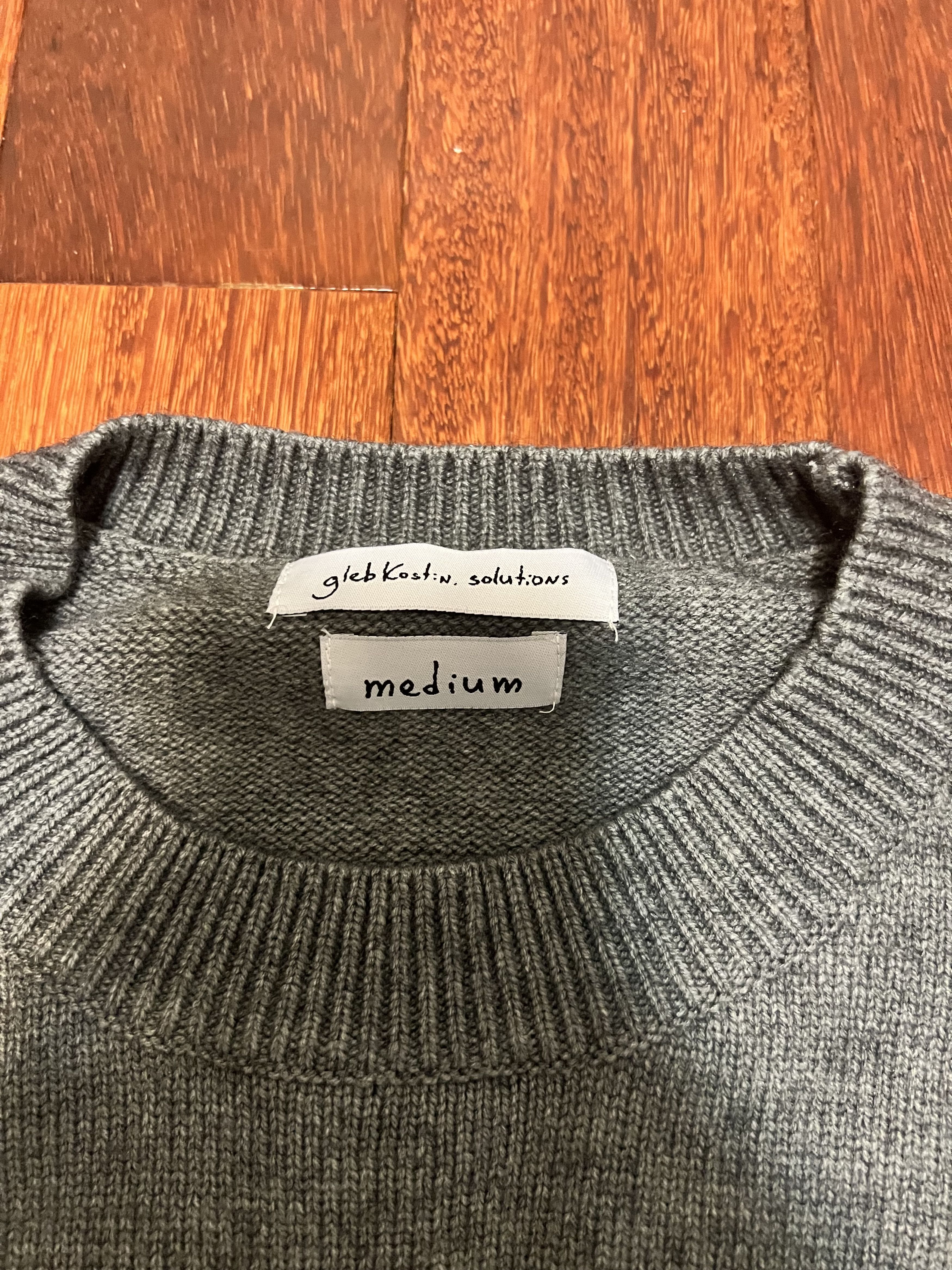 Gleb Kostin Solutions 💚 SS20 Gleb Kostin Solutions Aphex Twin Knit Grey NEW Size US M / EU 48-50 / 2 - 5 Thumbnail