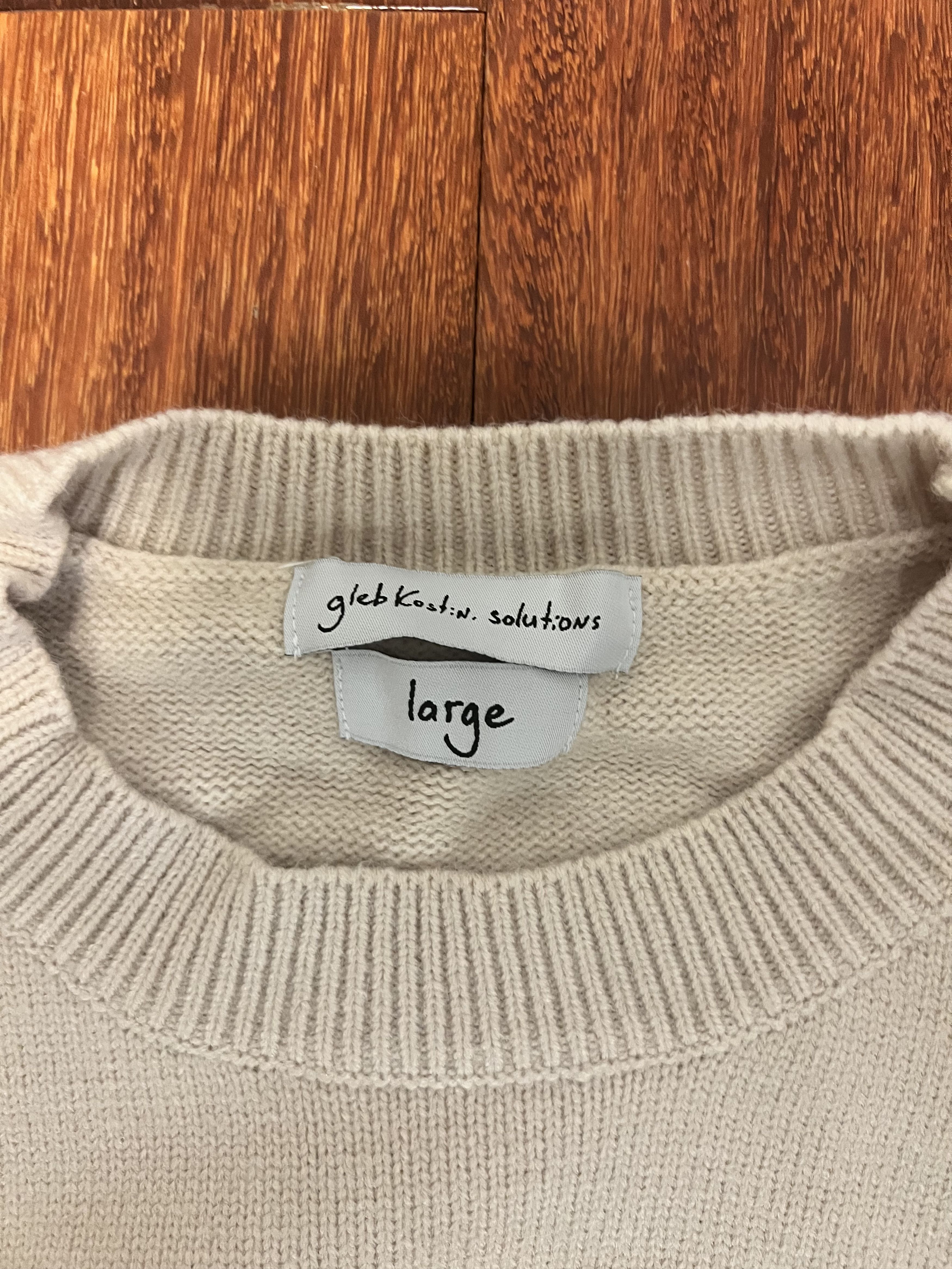 Gleb Kostin Solutions 💚 SS20 Gleb Kostin Solutions Aphex Twin Knit Cream NEW Size US L / EU 52-54 / 3 - 4 Thumbnail
