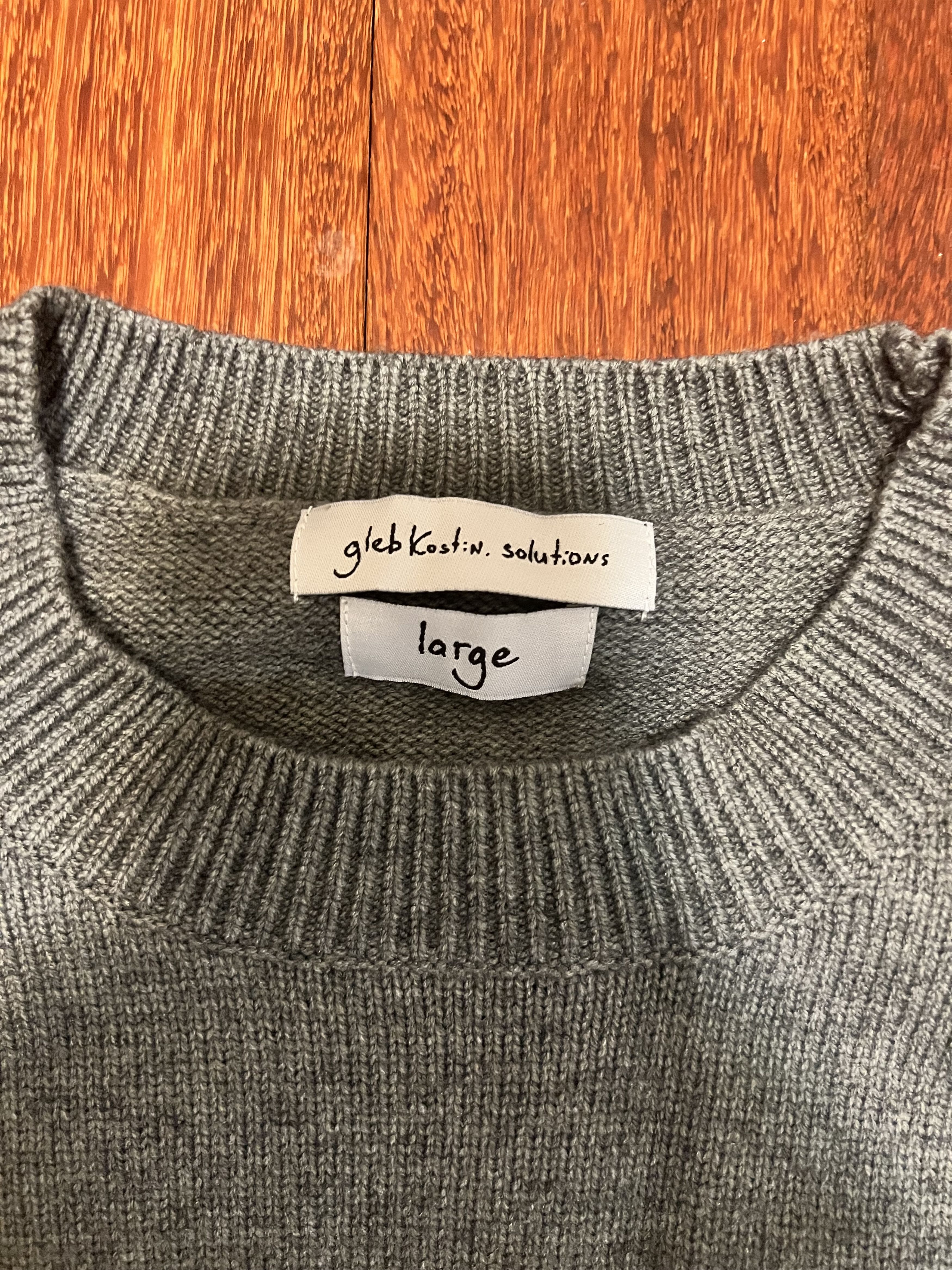 Gleb Kostin Solutions 💚 SS20 Gleb Kostin Solutions Aphex Twin Knit Grey Large NEW Size US L / EU 52-54 / 3 - 5 Thumbnail