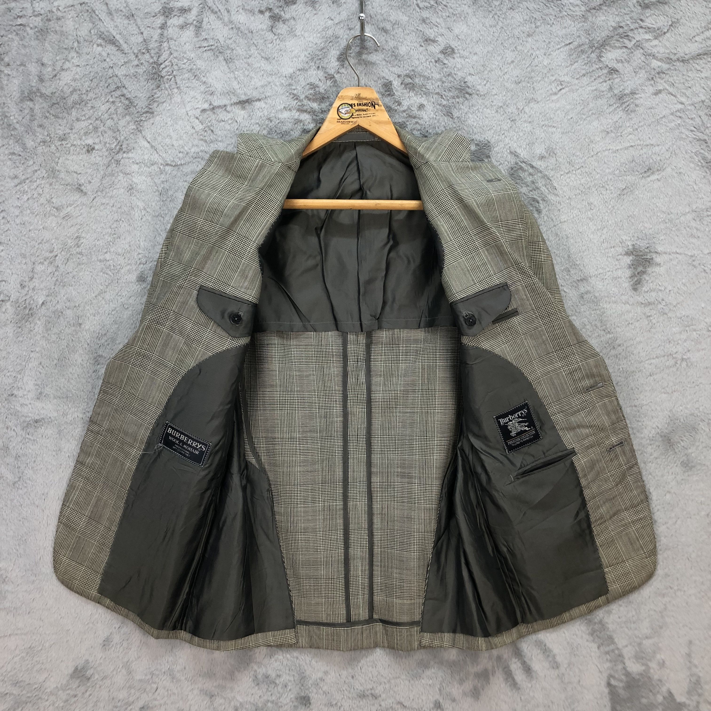 Burberry BURBERRYS WOOL&MOHAIR CLASSIC CHECKED SUITS JACKET #5543-196 Size 38R - 6 Thumbnail