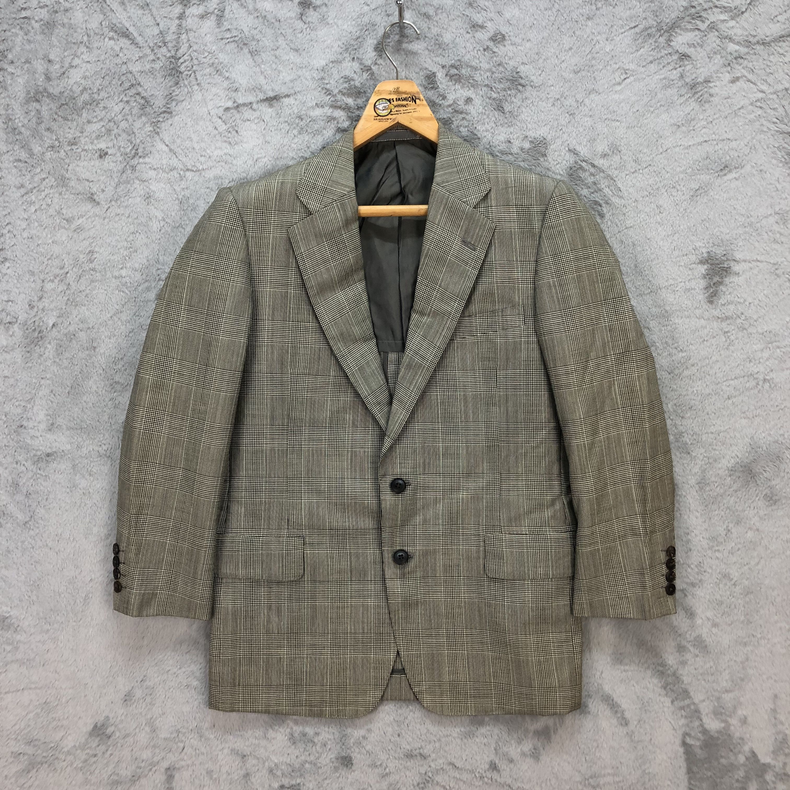 Burberry BURBERRYS WOOL&MOHAIR CLASSIC CHECKED SUITS JACKET #5543-196 Size 38R - 1 Thumbnail