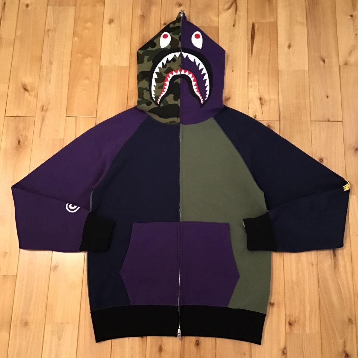 Bape BAPE camo crazy color Shark full zip hoodie Grailed