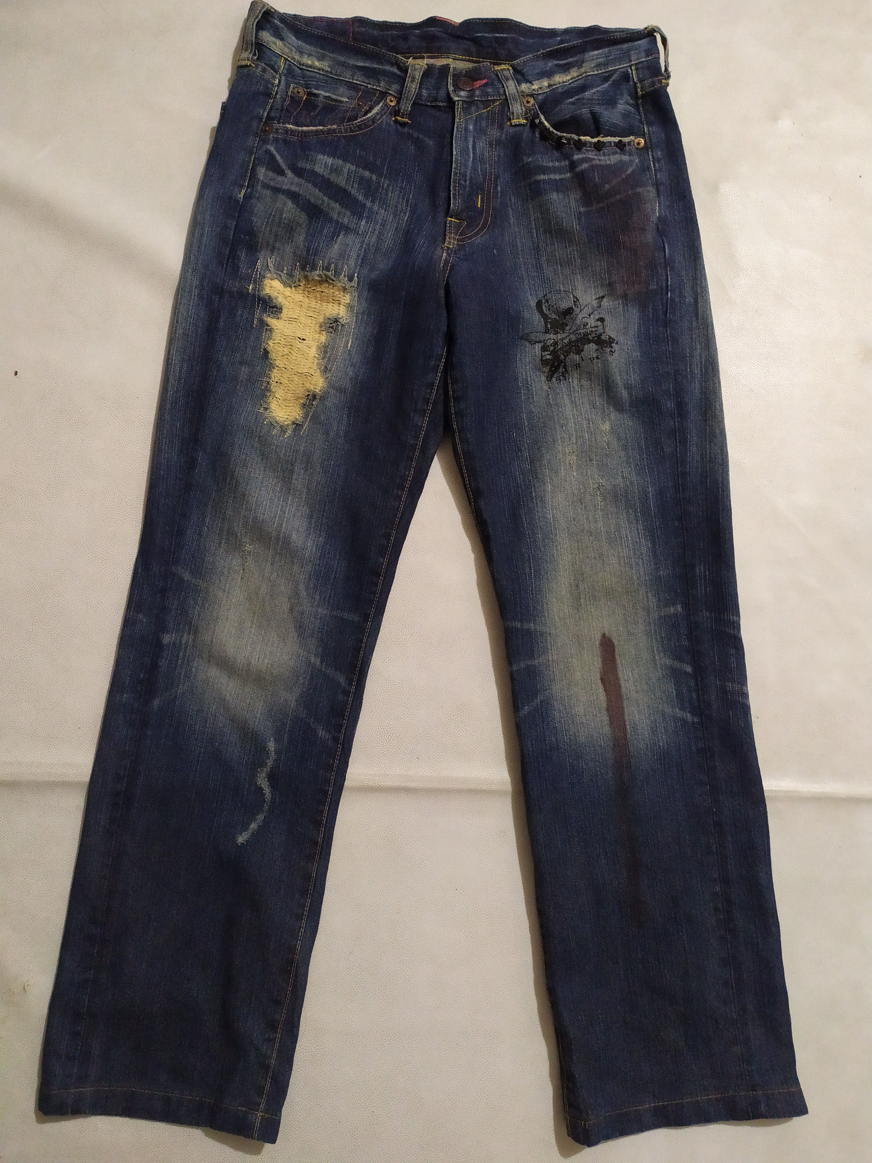 Edwin 🔥Edwin Skull Studded Distressed Denim Size US 30 / EU 46 - 3 Thumbnail