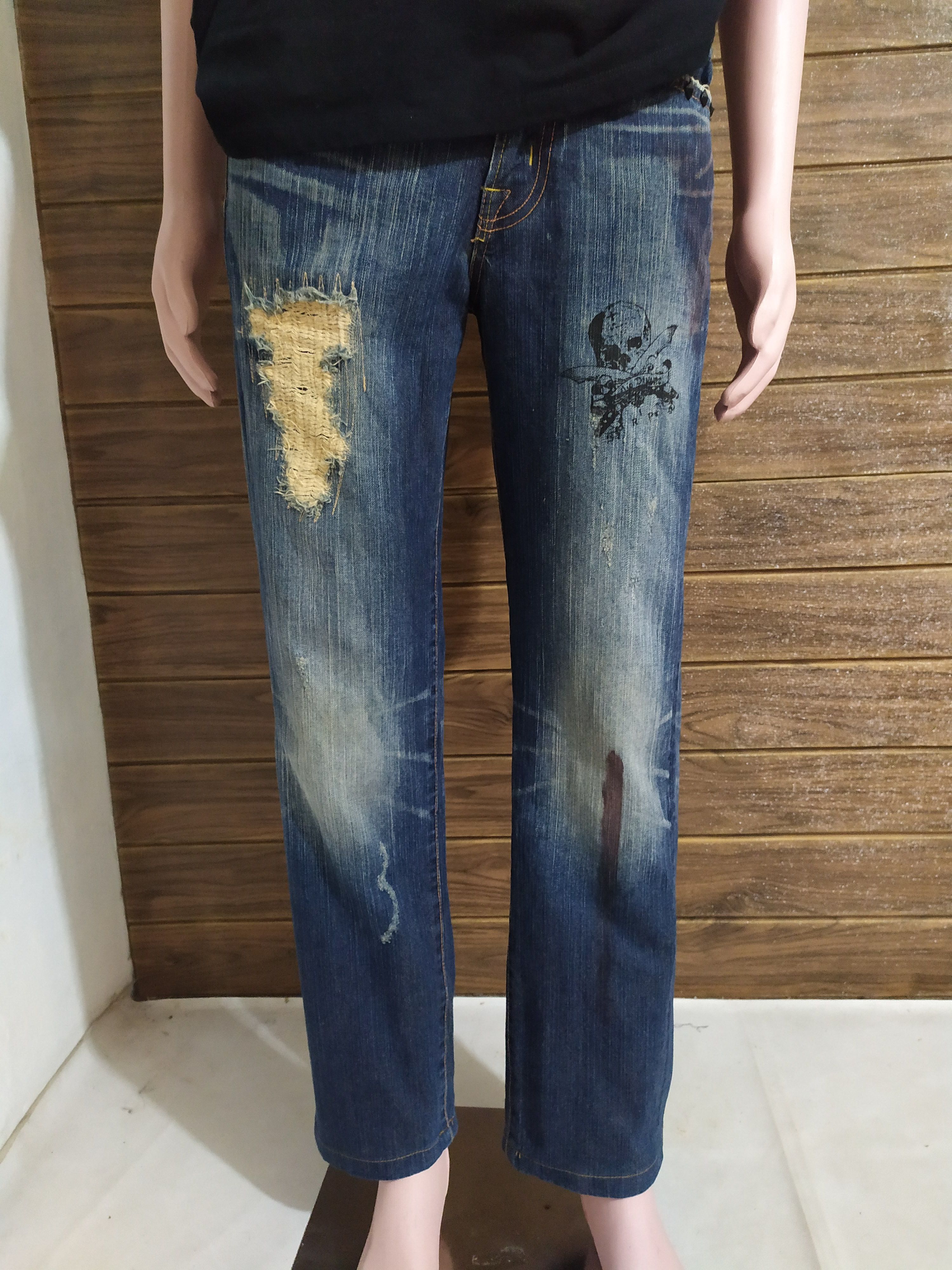 Edwin 🔥Edwin Skull Studded Distressed Denim Size US 30 / EU 46 - 1 Thumbnail