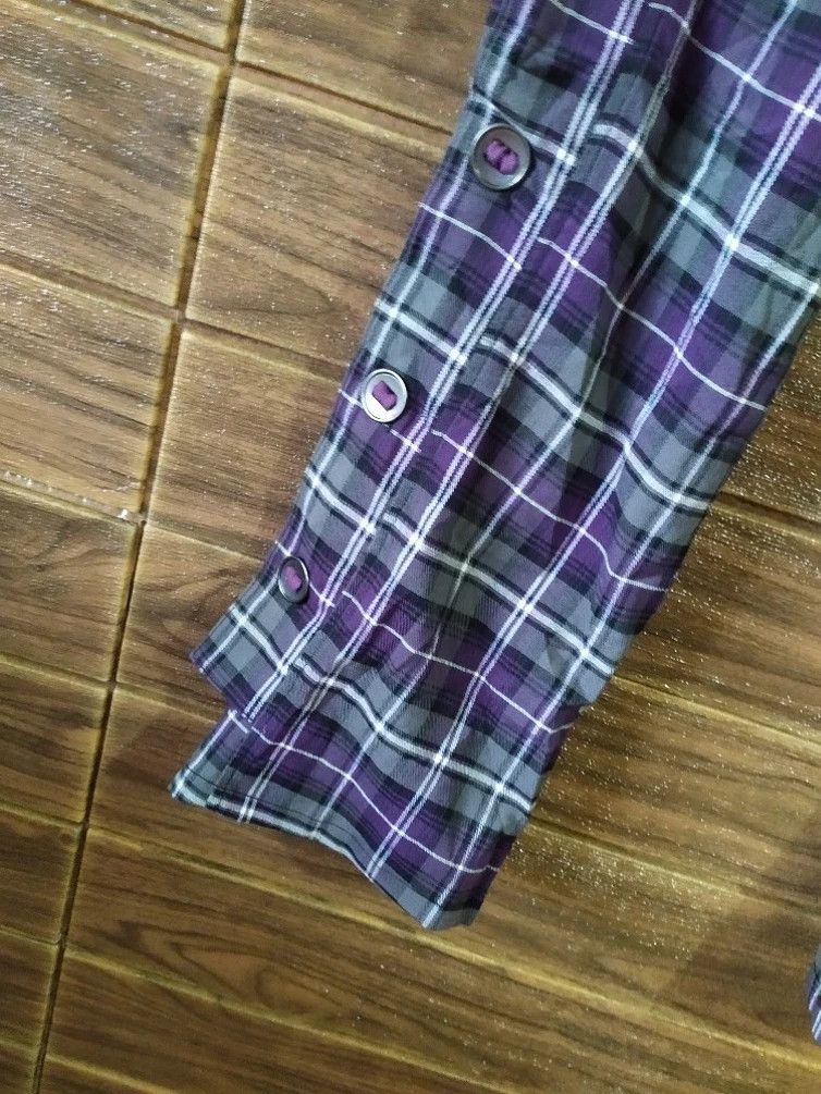Japanese Brand 🔥EVO + REVO CHECKERED PUNK WRINKLE KNEE PANTS Size US 29 - 9 Thumbnail