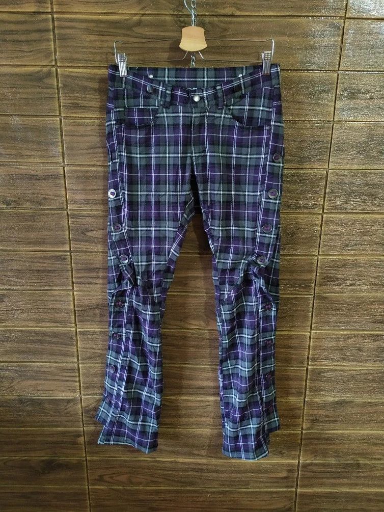 Japanese Brand 🔥EVO + REVO CHECKERED PUNK WRINKLE KNEE PANTS Size US 29 - 5 Thumbnail